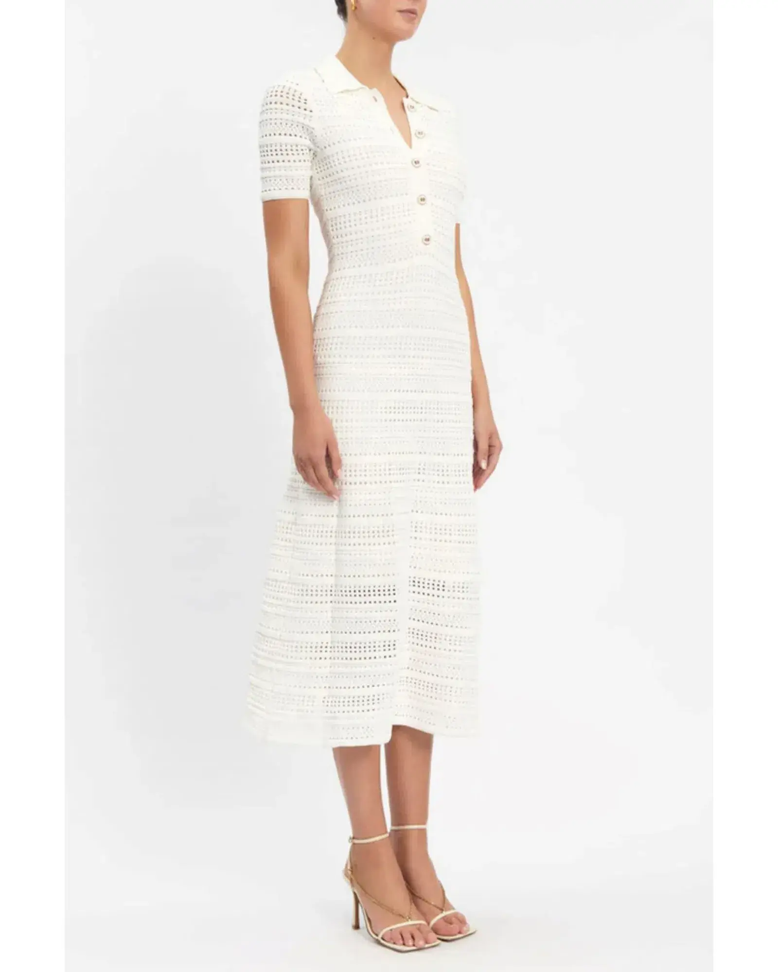 Rebecca Vallance Magnolia Knit Dress White Size S / AU 8 - Image 2