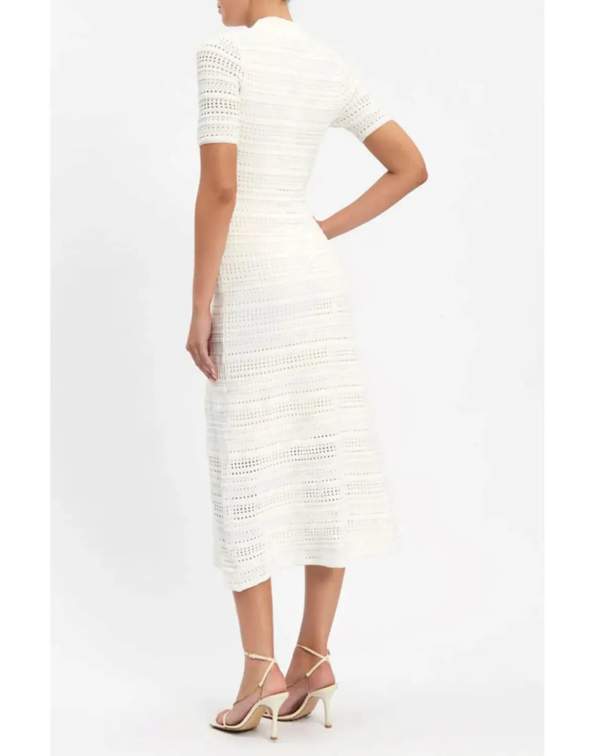 Rebecca Vallance Magnolia Knit Dress White Size S / AU 8 - Image 3