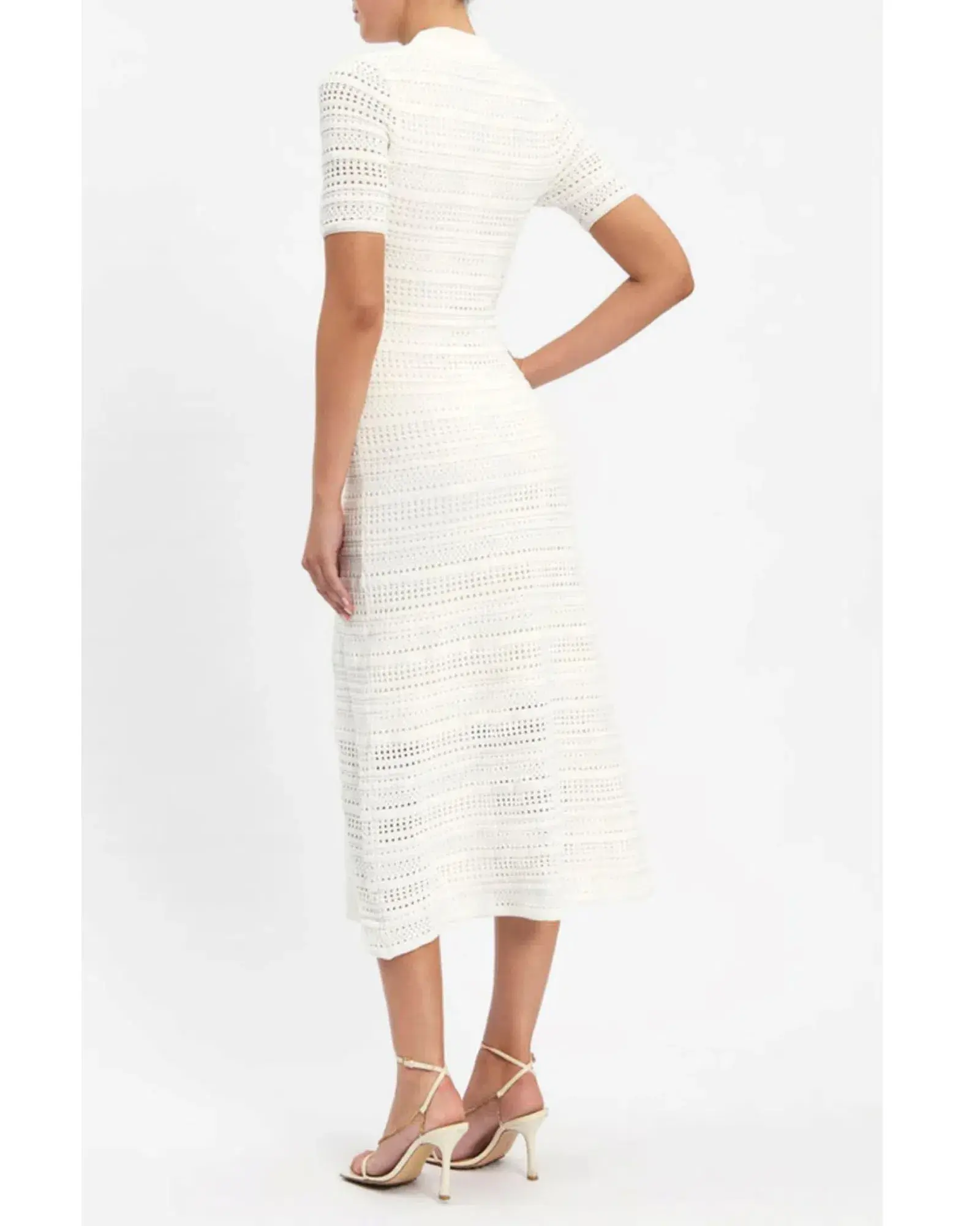 Rebecca Vallance Magnolia Knit Dress White Size S / AU 8 - Image 3