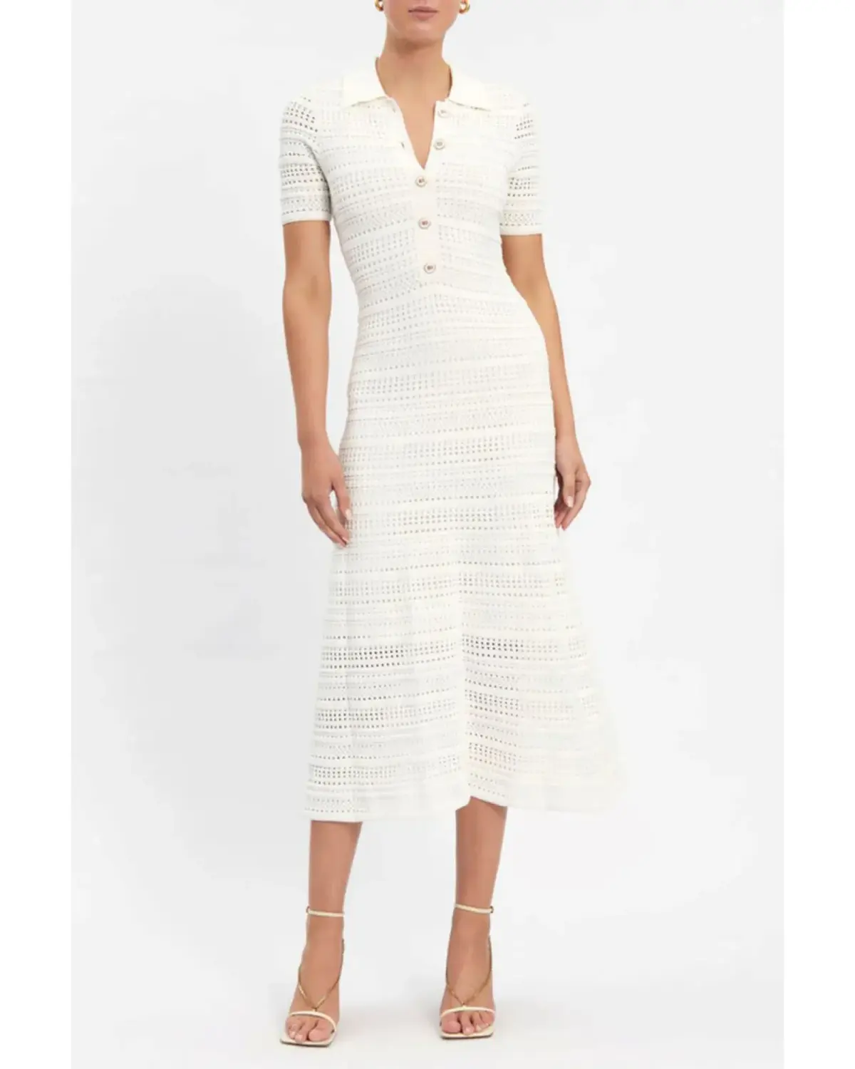 Rebecca Vallance Magnolia Knit Dress White Size S / AU 8 - Image 1