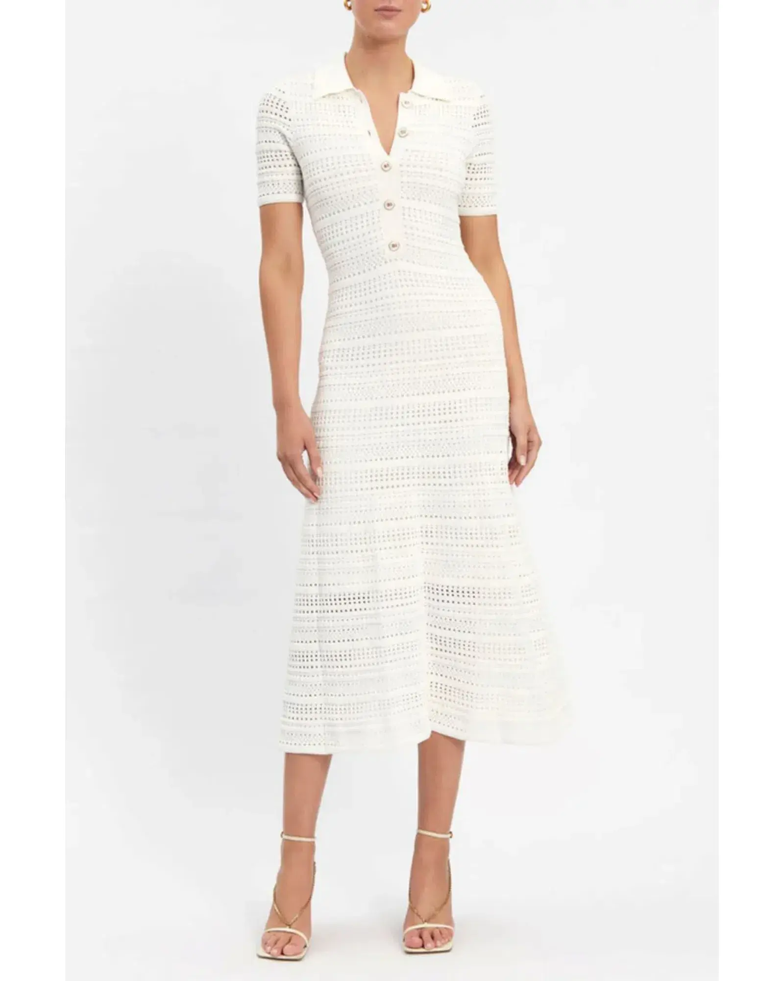 Rebecca Vallance Magnolia Knit Dress White Size S / AU 8 - Image 1