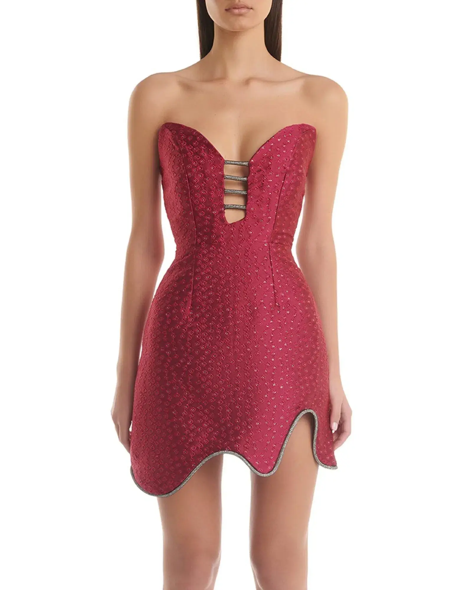 Eliya The Label Lotus Mini Dress Burgundy Size M / AU 10 - Image 4