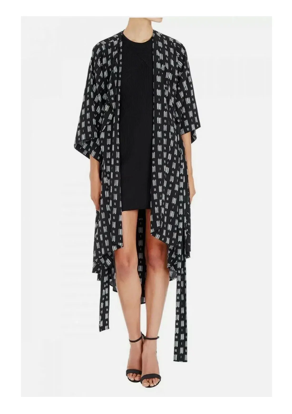 Sass & Bide The It Of You Kimono Robe Dress Black Print Size 6 - Image 1
