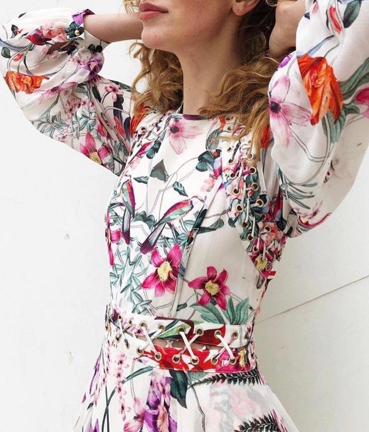 Thurley Poppy print layered dress - Image 1