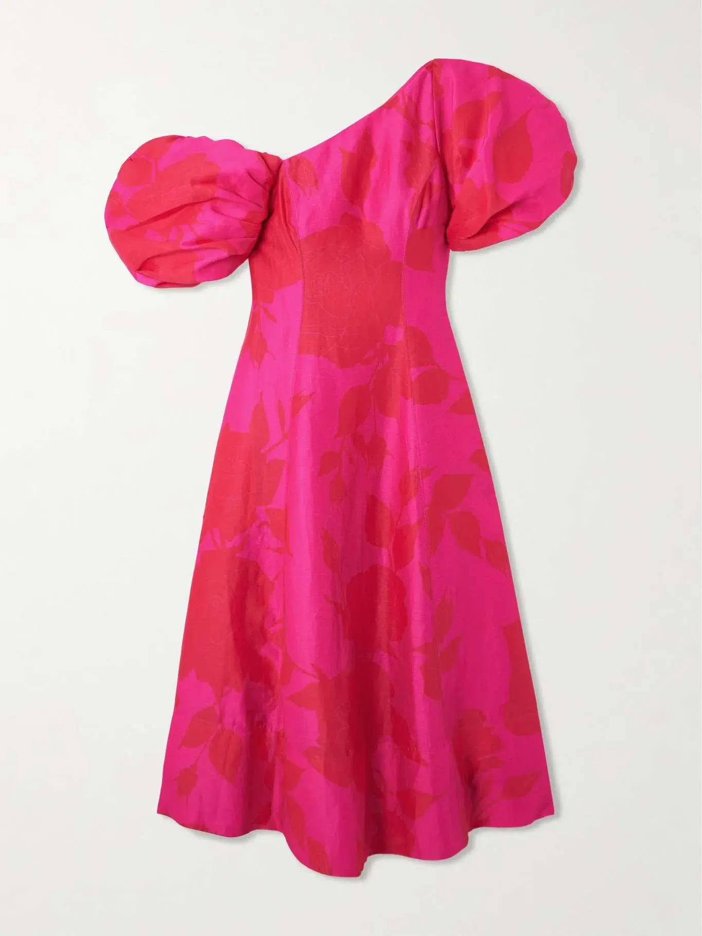 Aje Arista Tulip Sleeve Midi Dress Florescent Rose Pink Size AU 14 - Image 4