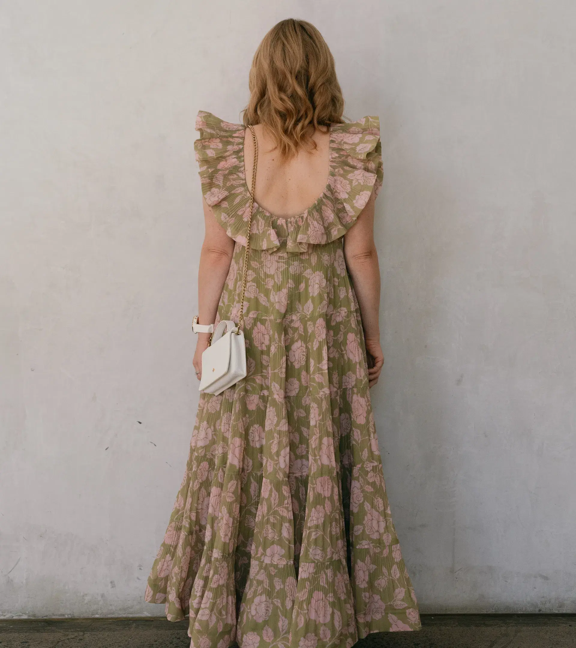 Zimmermann Lovestruck Pleated Gown Olive and Pink Rose Size 3 / AU 10-12 - Image 7