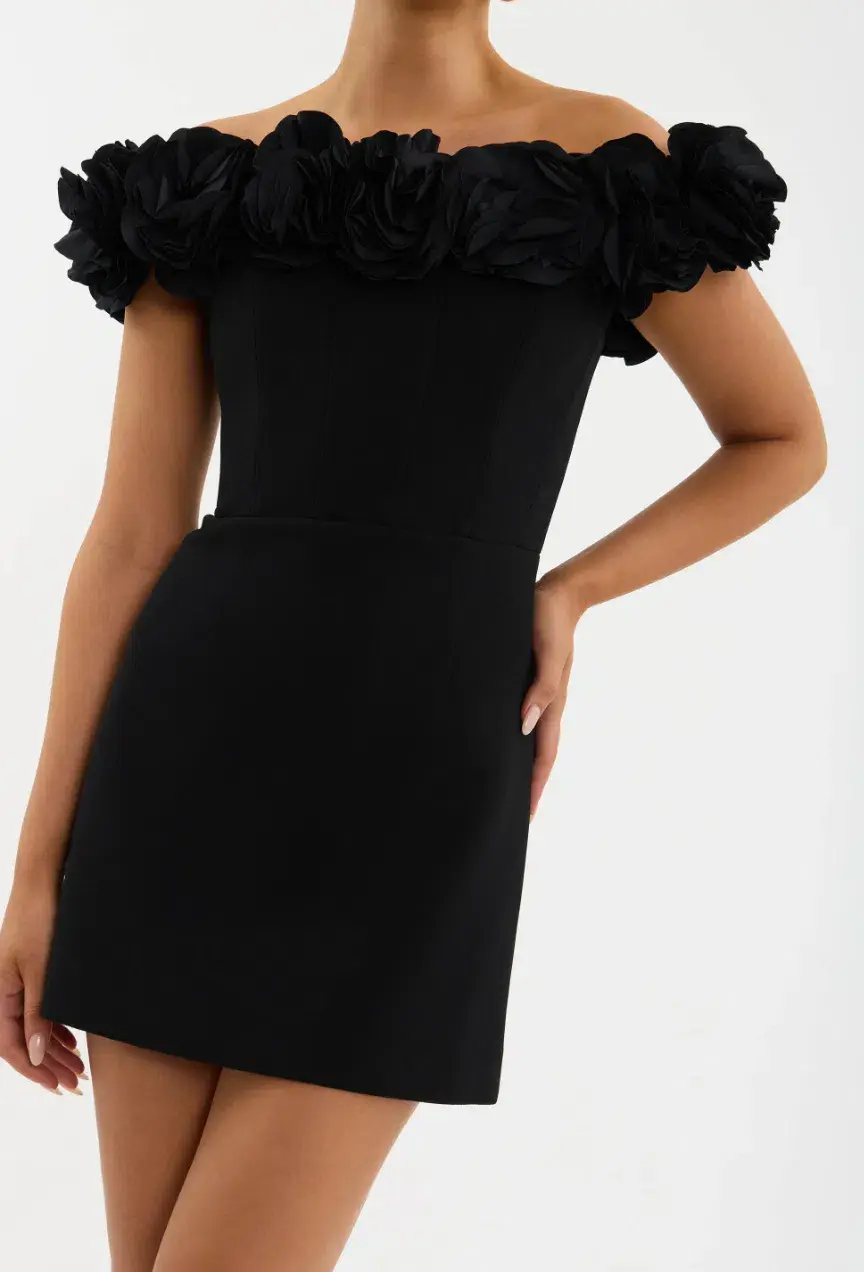 Rebecca Vallance Odetta Mini Dress Black Size 8  - Image 5