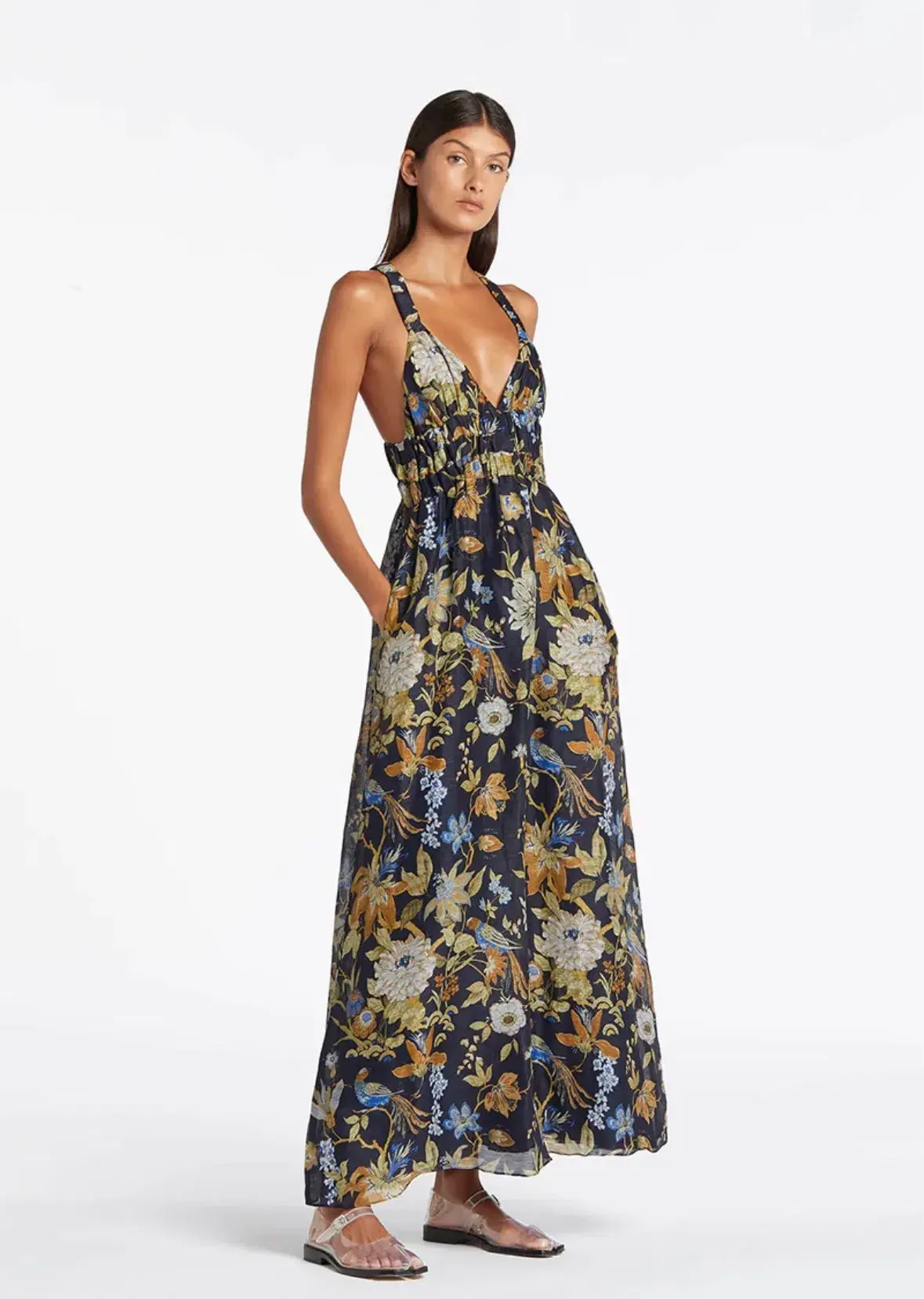Sir the Label Lilian V Neck Dress Delia Print Size 8 - Image 1