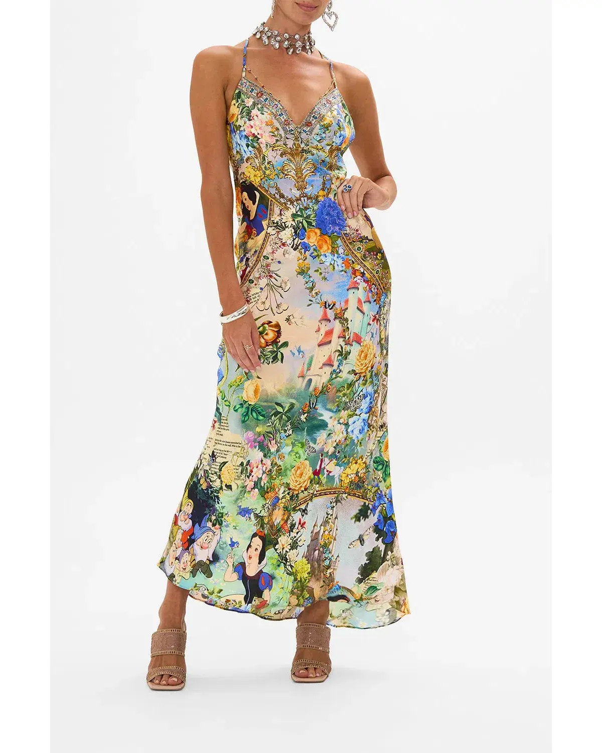 Camilla Chain Detail Slip Dress Multi Size 8 - Image 1