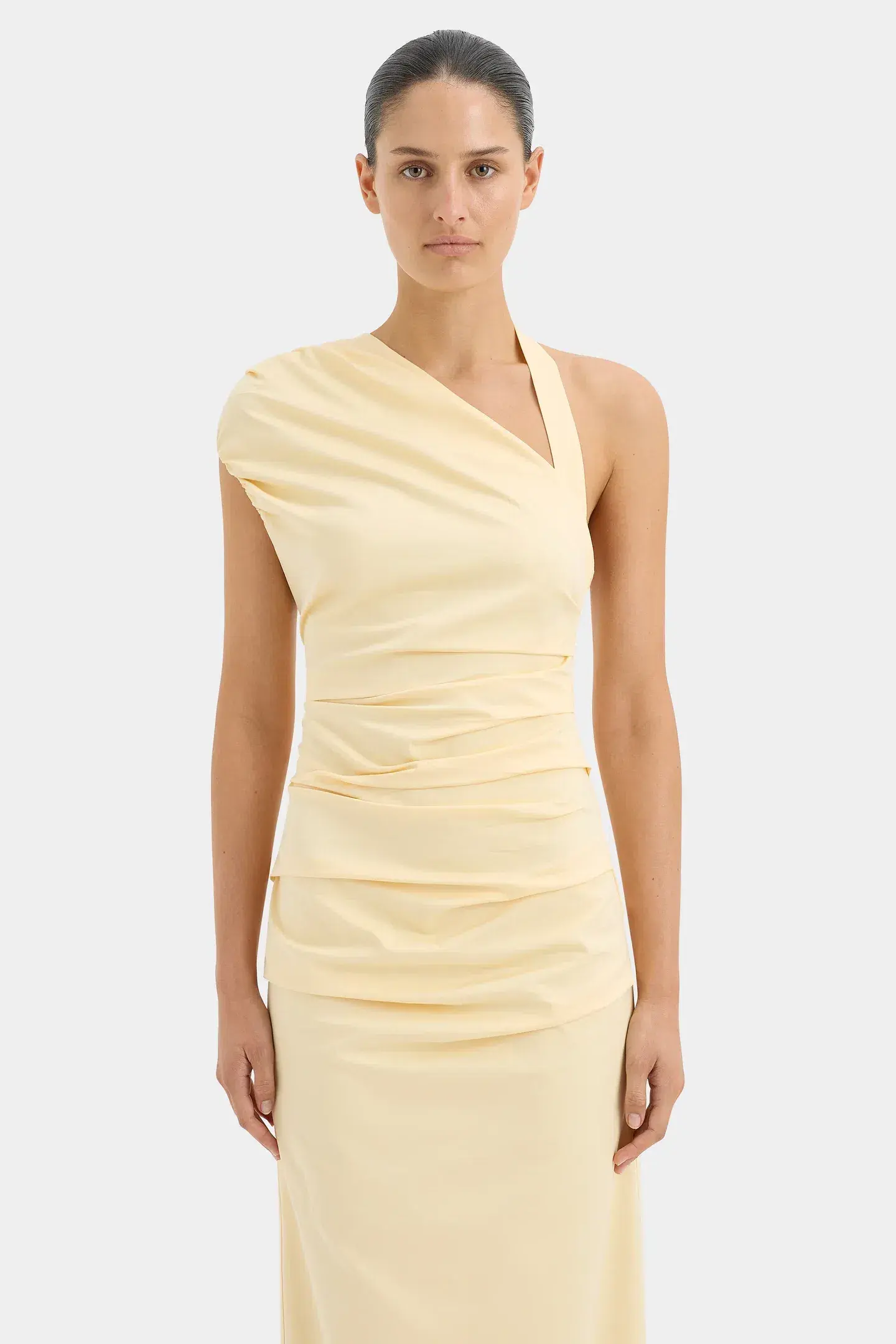 Sir The Label Giacomo Gathered Gown Butter Yellow Size 4/ AU 14 - Image 3