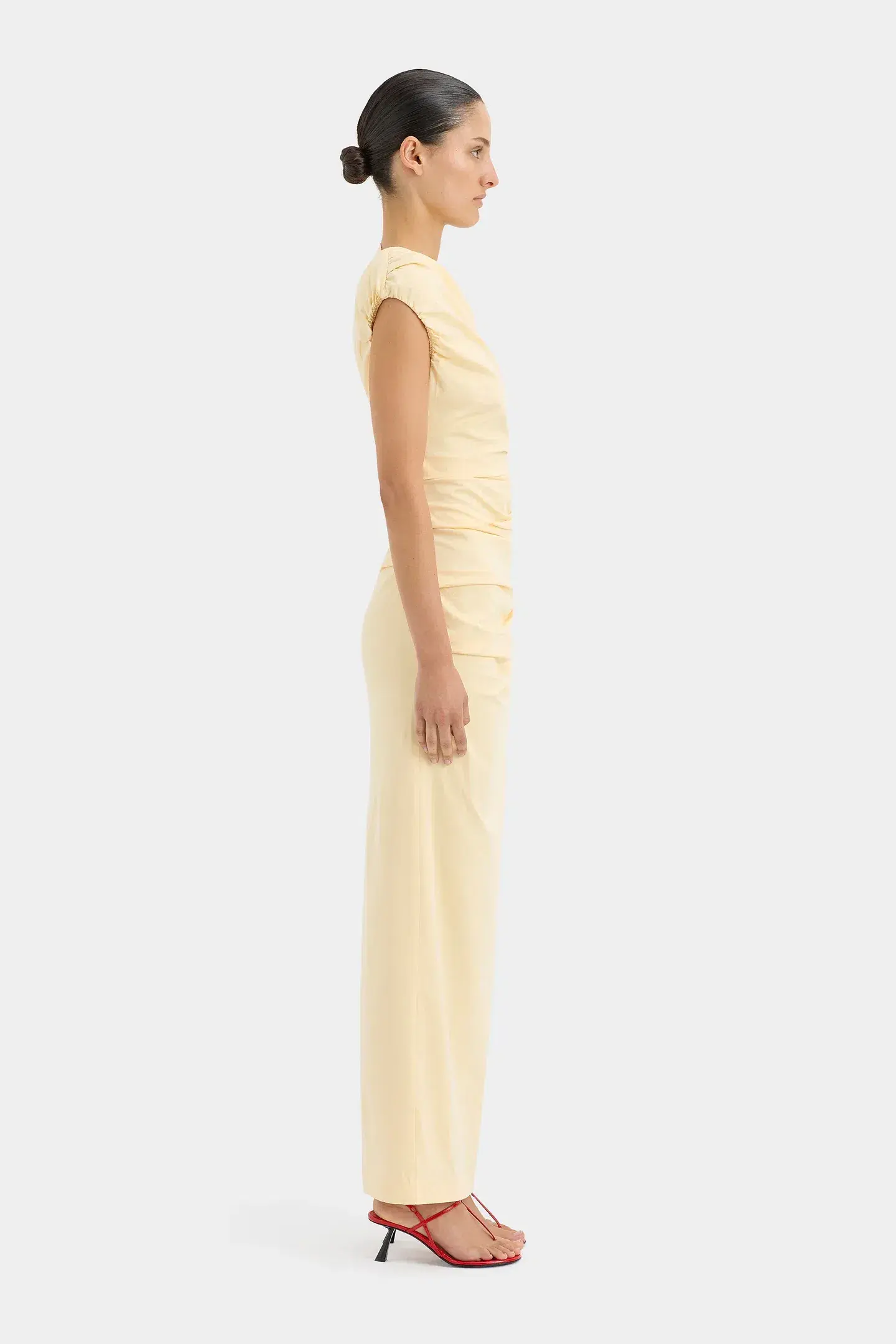 Sir The Label Giacomo Gathered Gown Butter Yellow Size 4/ AU 14 - Image 4