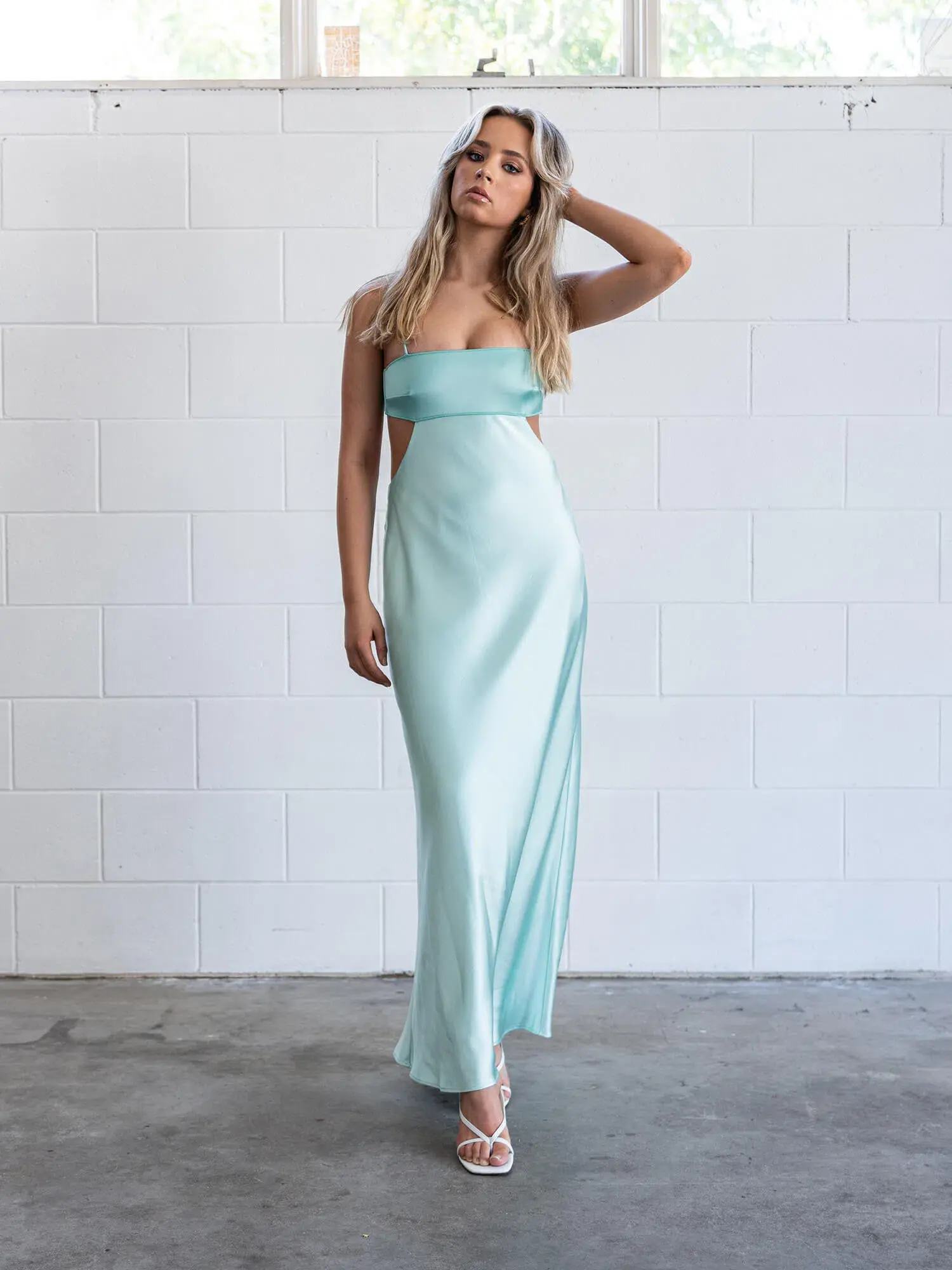 Bec & Bridge Agatha Cut Out Midi Dress in Cool Mint Size 8 - Image 4