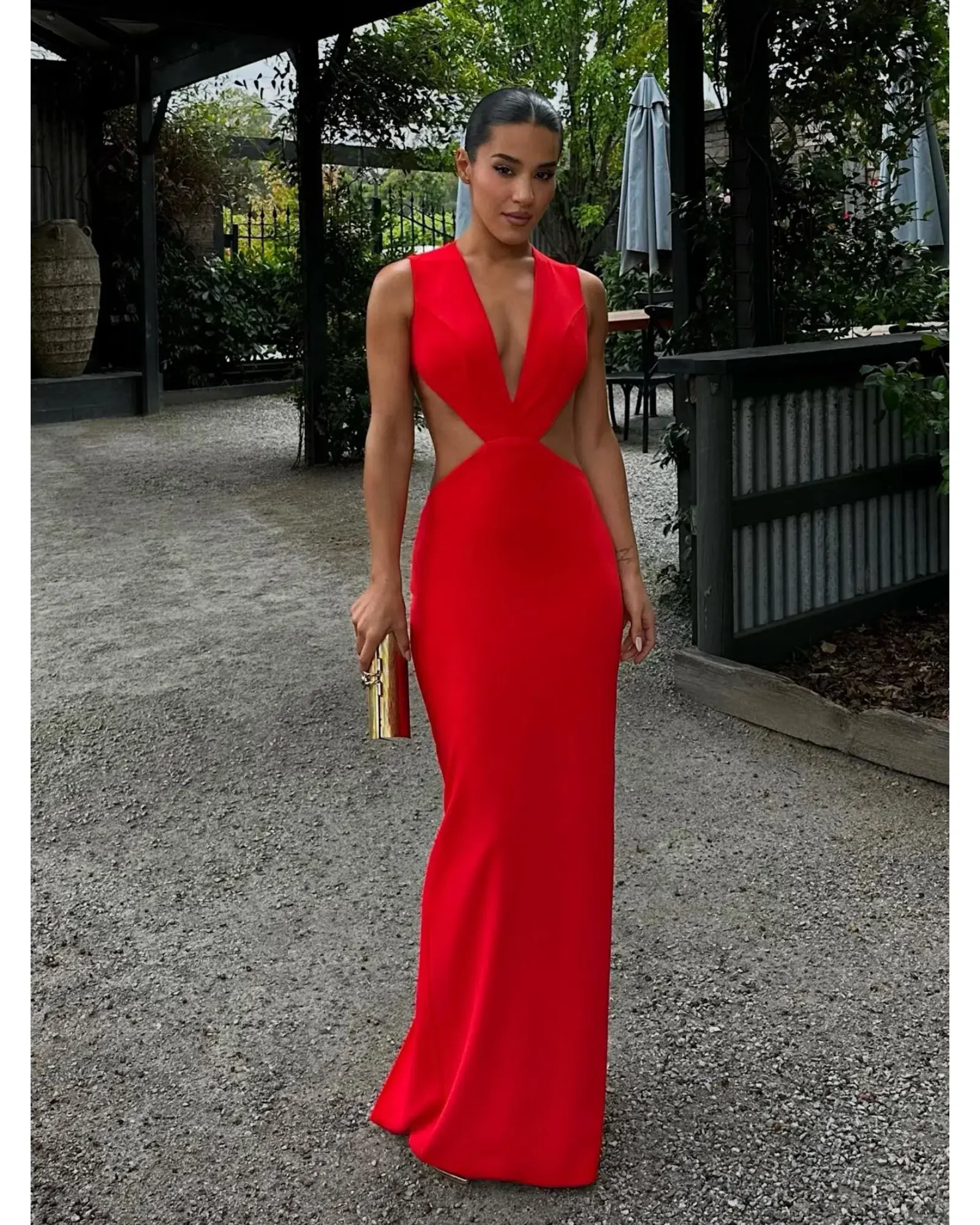 Effie Kats Valencia Gown Cherry Red Size XS / AU 6 - Image 1