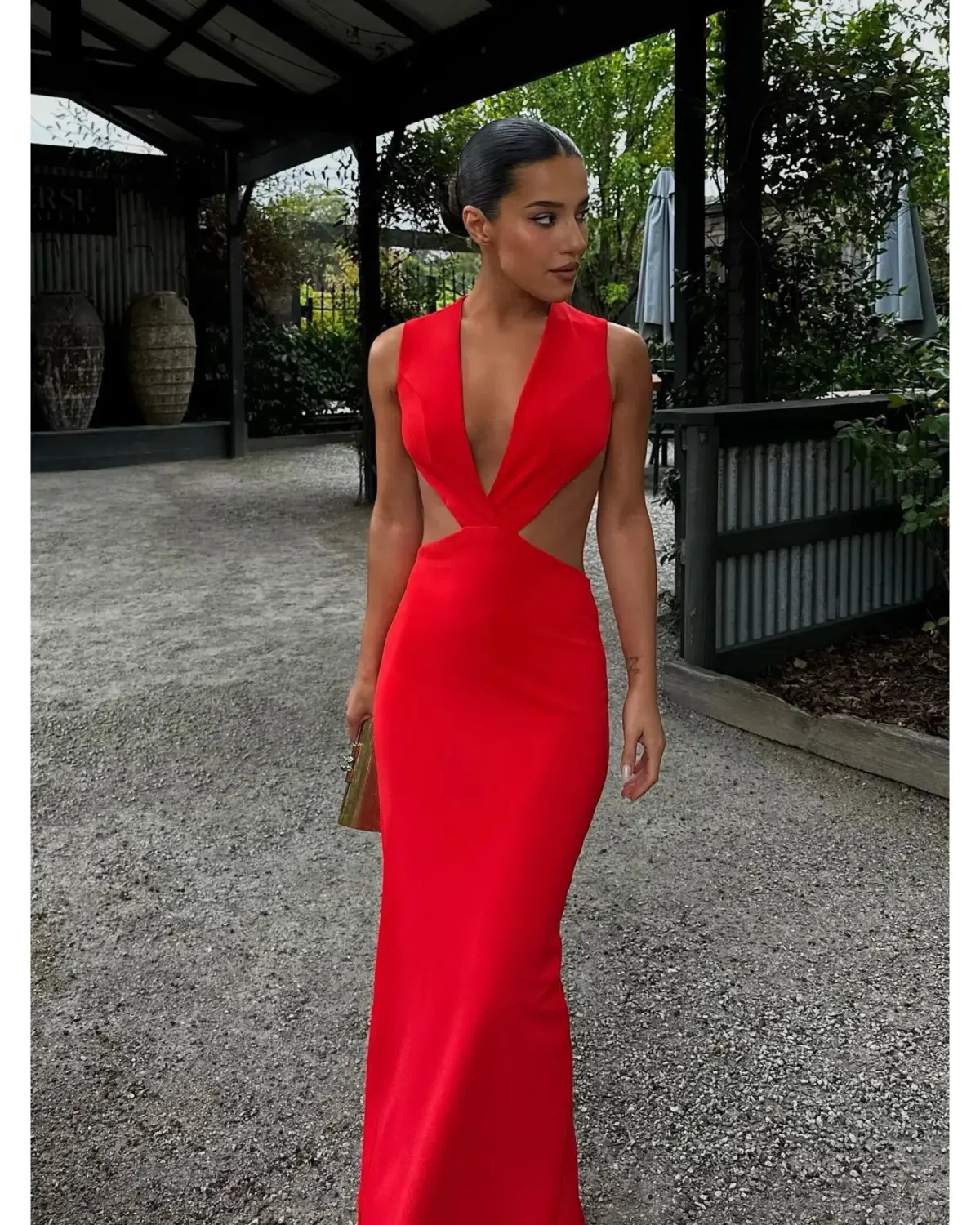 Effie Kats Valencia Gown Cherry Red Size XS / AU 6 - Image 2