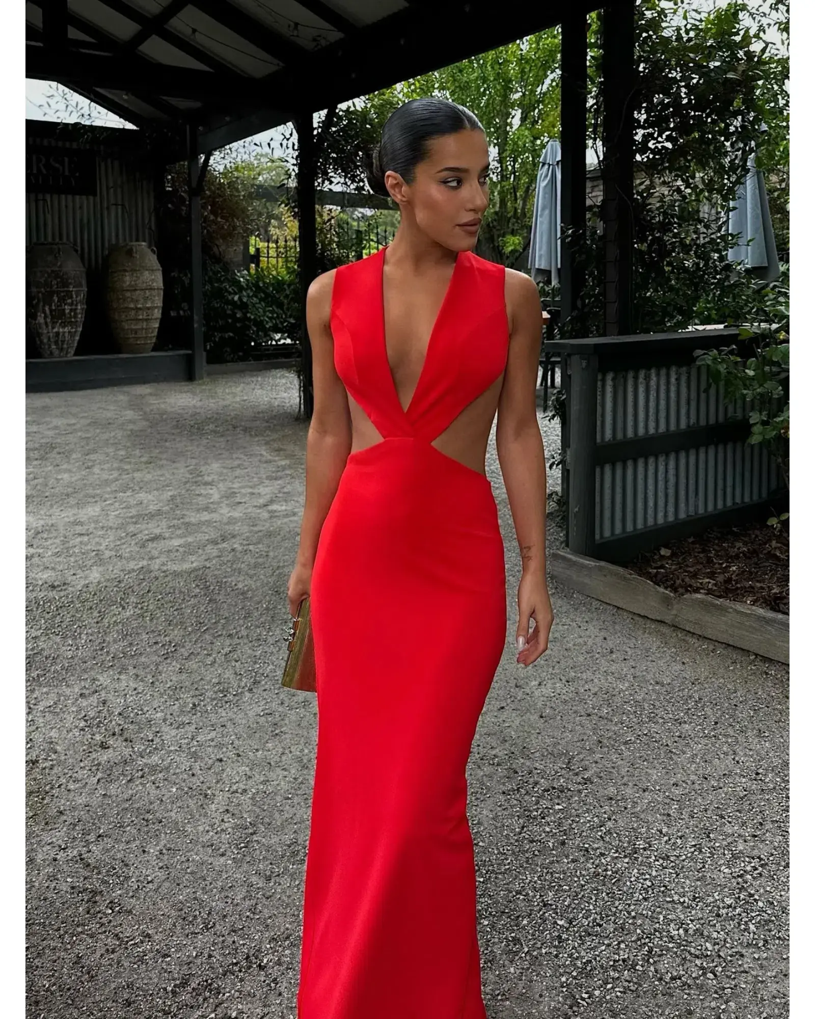 Effie Kats Valencia Gown Cherry Red Size XS / AU 6 - Image 2