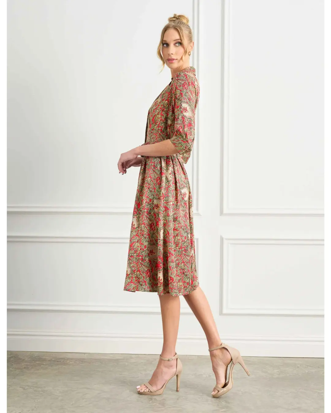 Leona Edmiston Demi 'Belle Epoch' Silk Shirtdress Multi Size 3 / AU 14 for rent on The Volte - main image