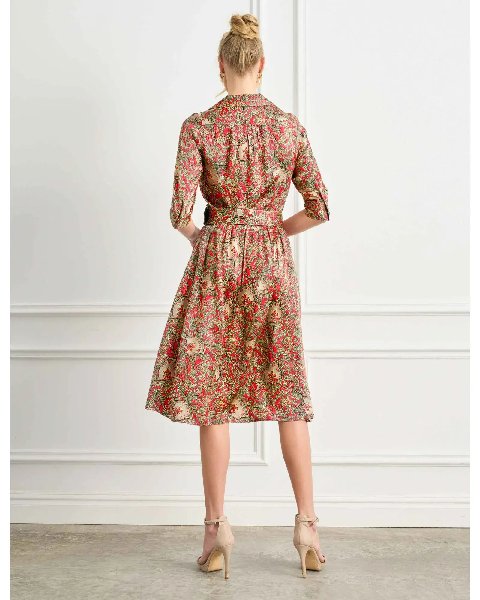 Leona Edmiston Demi 'Belle Epoch' Silk Shirtdress Multi Size 3 / AU 14 - Image 3