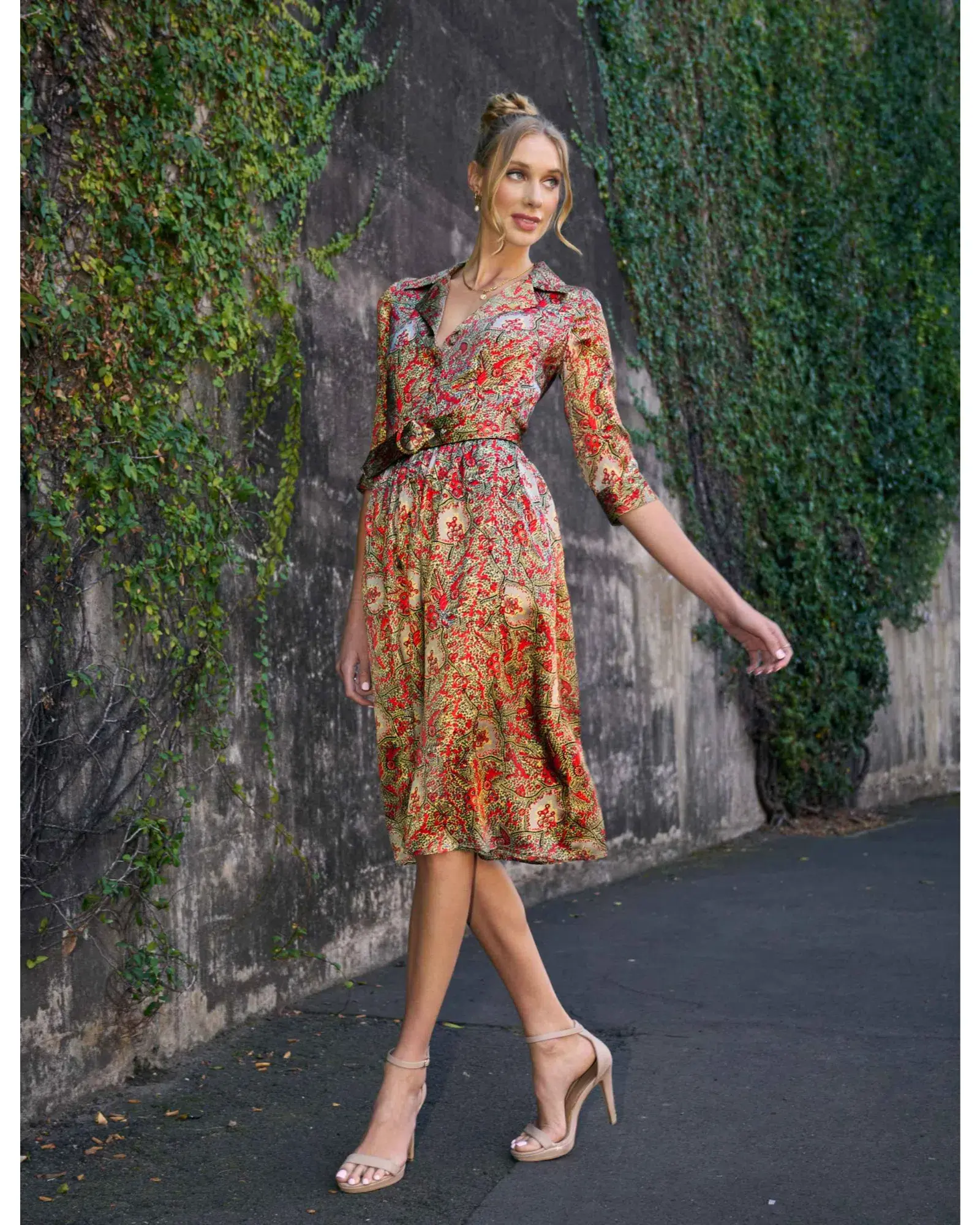 Leona Edmiston Demi 'Belle Epoch' Silk Shirtdress Multi Size 2 / AU 12 - Image 4