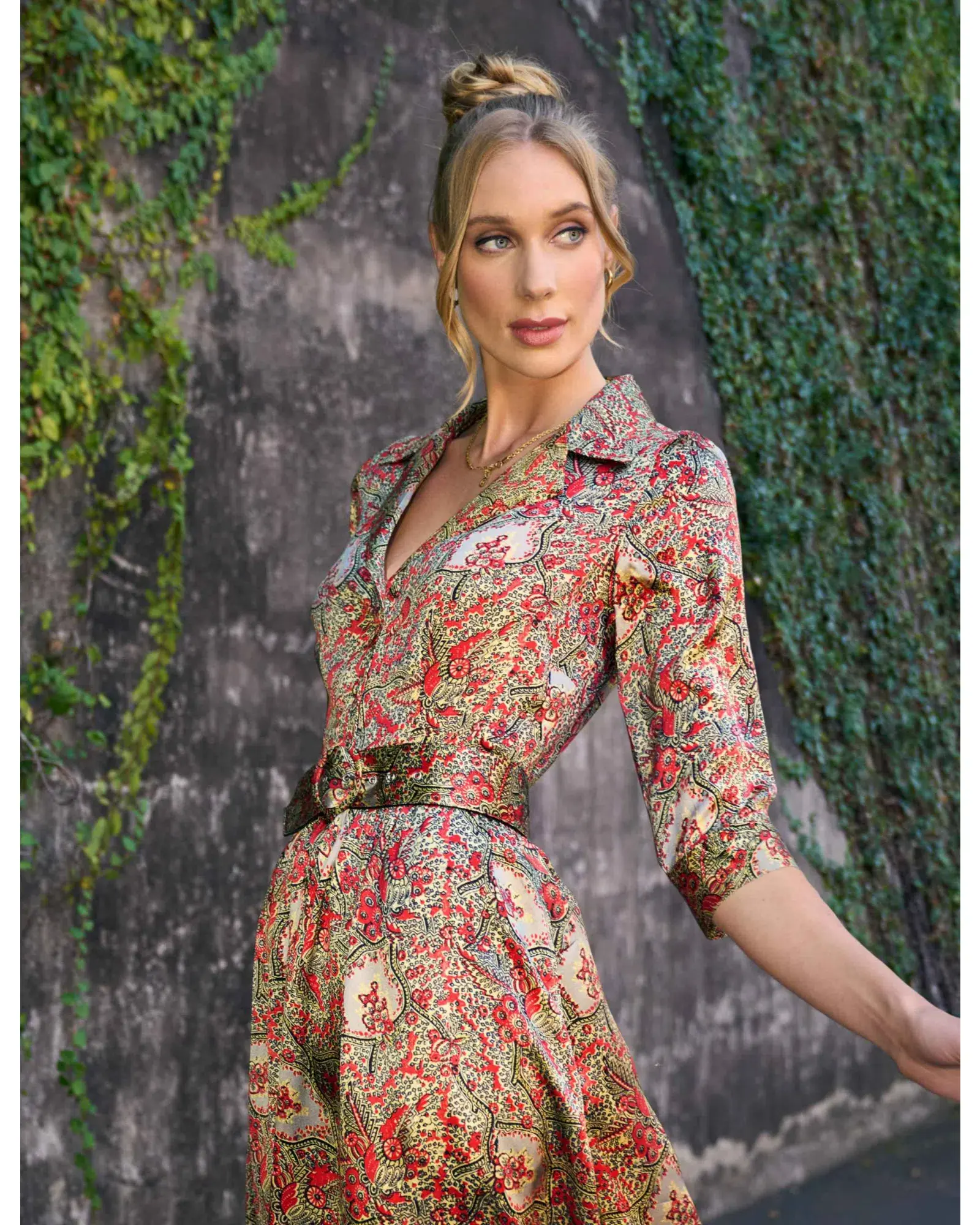 Leona Edmiston Demi 'Belle Epoch' Silk Shirtdress Multi Size 2 / AU 12 - Image 5