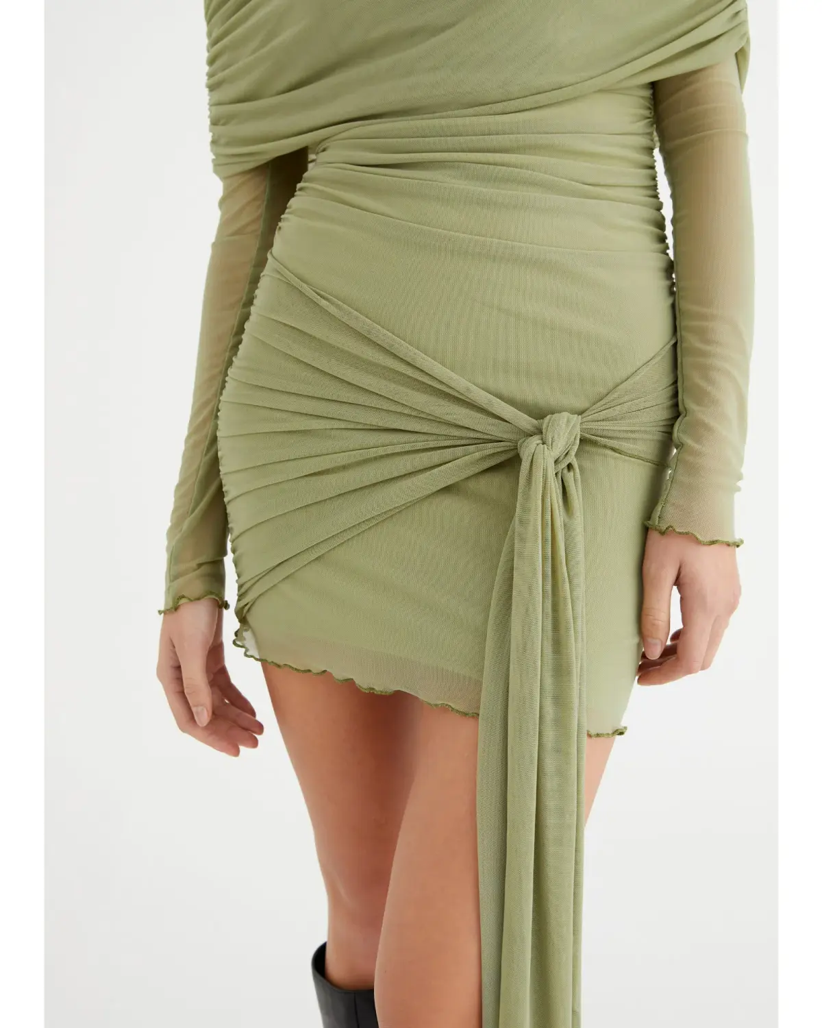 Benni Yasmin Off Shoulder Mini Dress Pistachio Size AU 8  - Image 3