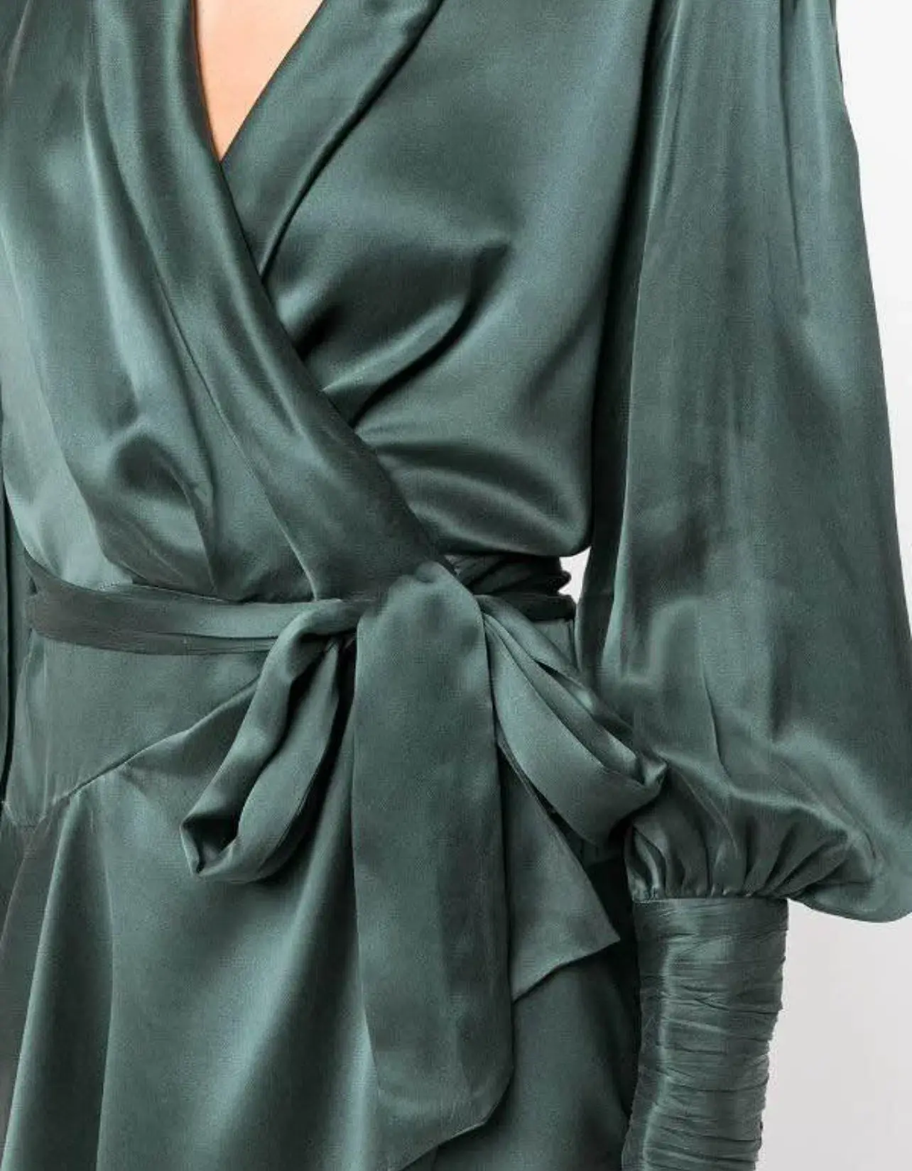 Zimmermann Silk Wrap Mini Dress Green Size 0P / AU 6 - Image 4