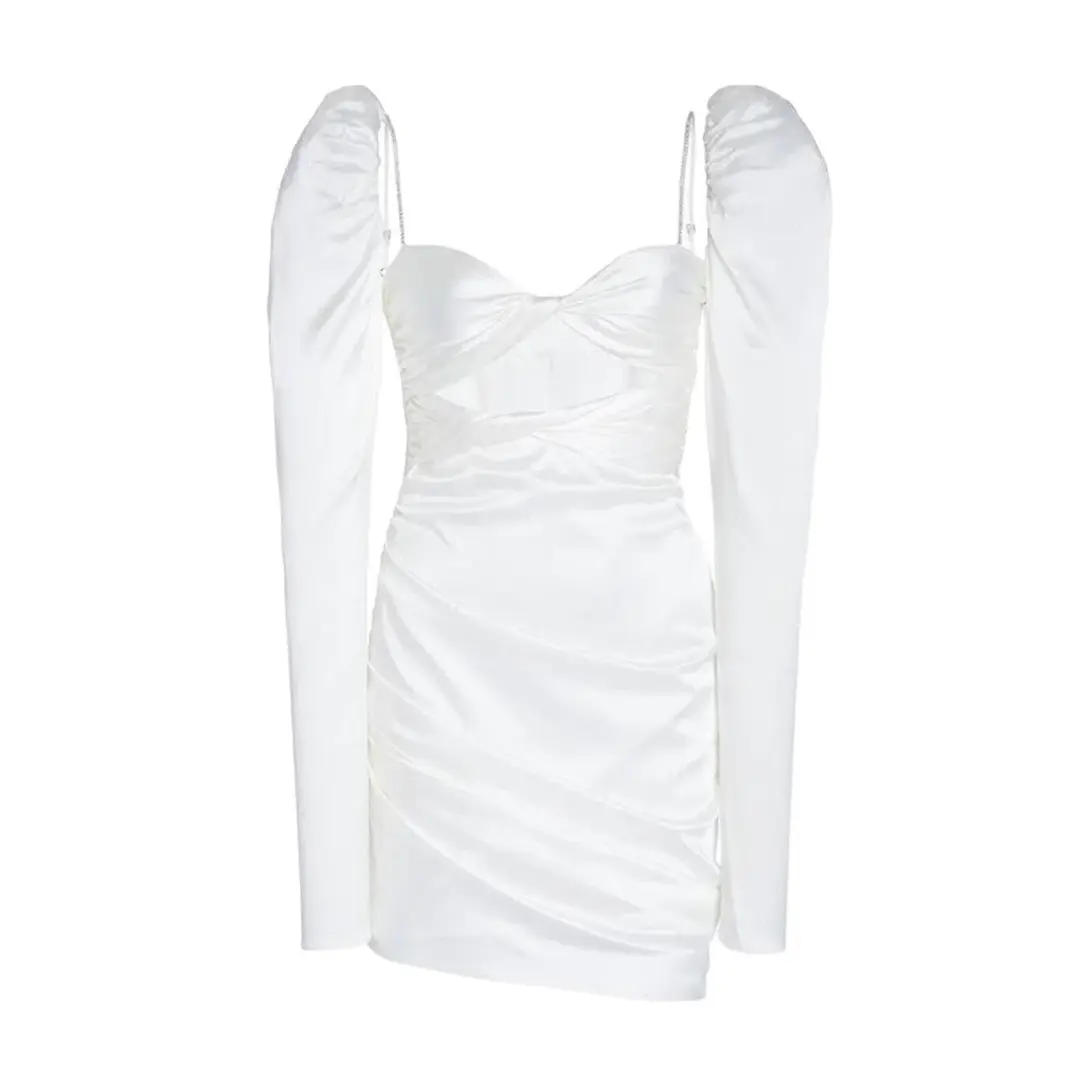 The Bar Twist Mini Dress Ivory Size AU 6 for rent on The Volte - main image