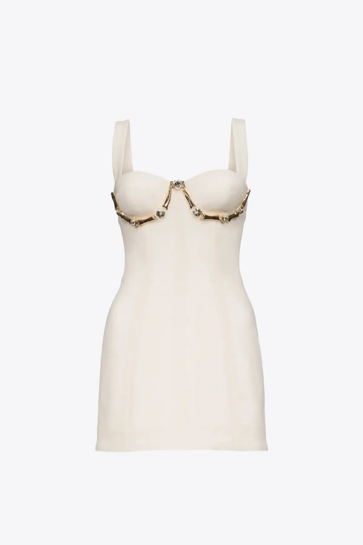 Area Crystal Claw Mini Dress Ivory White Size AU 8  - Image 5