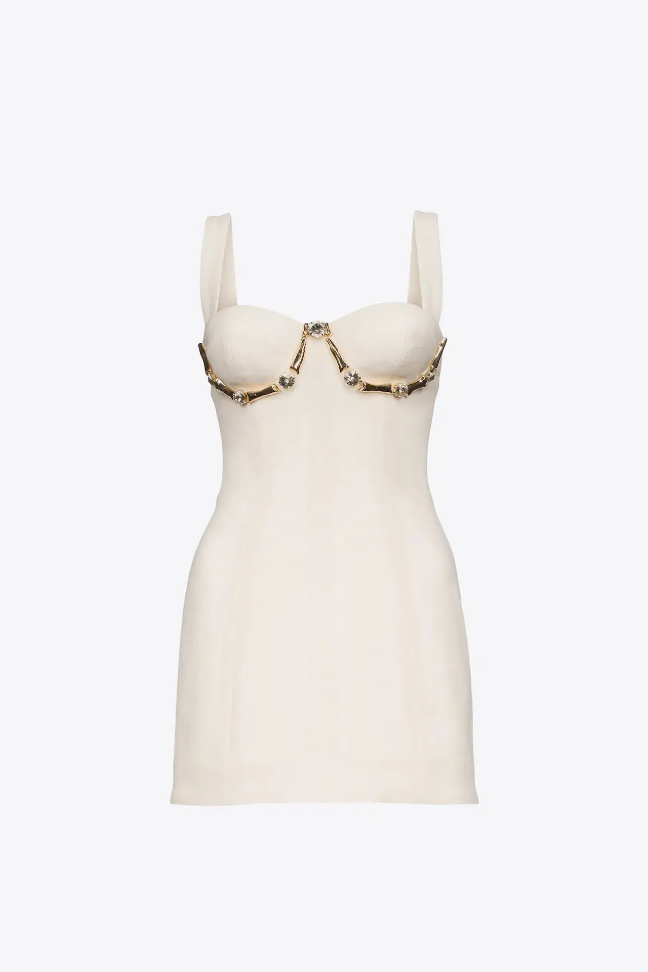 Area Crystal Claw Mini Dress Ivory White Size AU 8  - Image 5