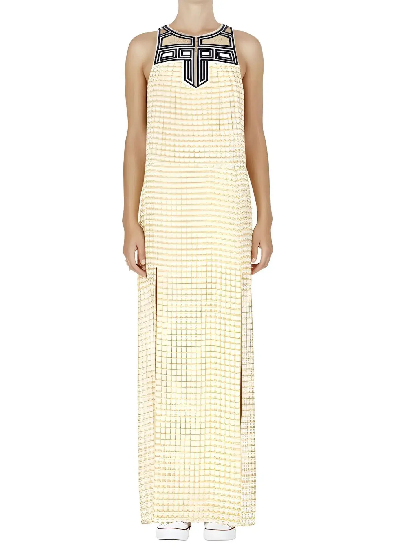 Sass & Bide Think Twice / The Element Embellished Silk Maxi Dress Yellow Size 6 - Image 1