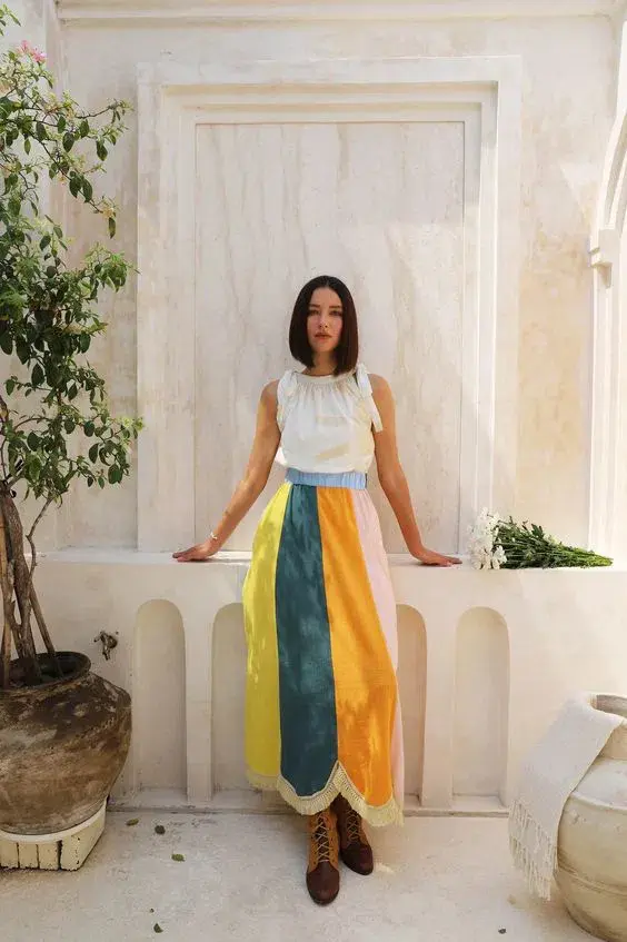 Frank & Dollys Casa Raya Cotton Reversible Fringe Maxi Dress Multi Size XS / AU 6 for rent on The Volte - main image