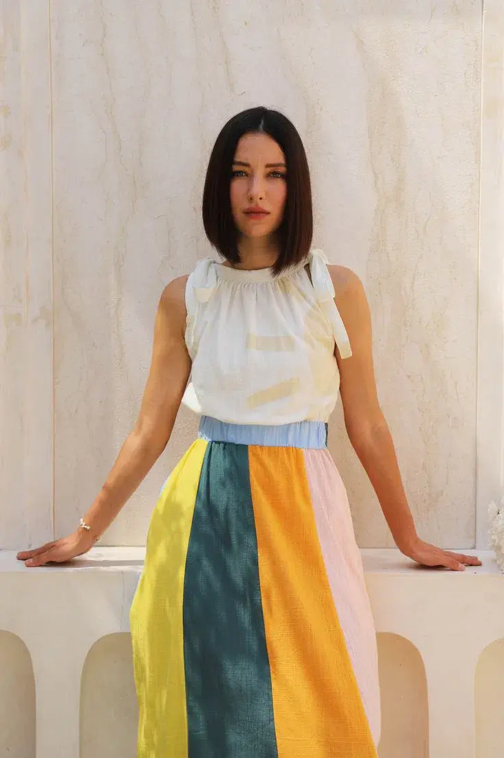 Frank & Dollys Casa Raya Cotton Reversible Fringe Maxi Dress Multi Size XS / AU 6 for rent on The Volte - main image