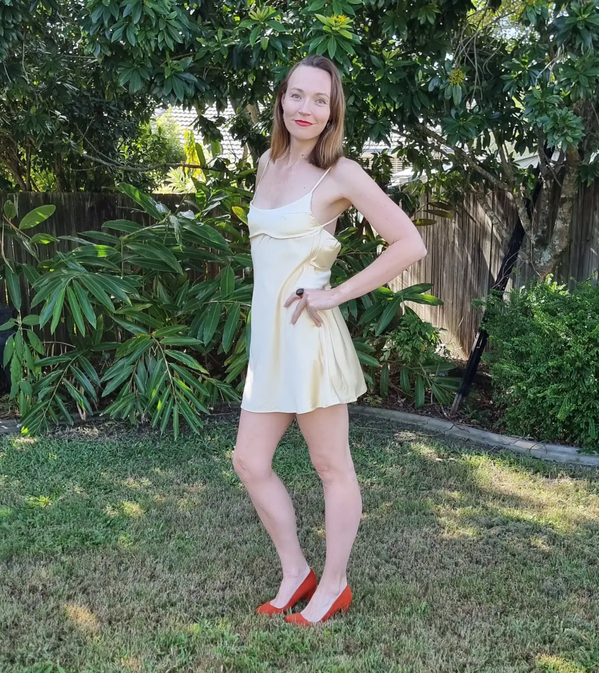 Dissh Greta Satin Mini Dress in Soft Yellow Size 12 - Image 1