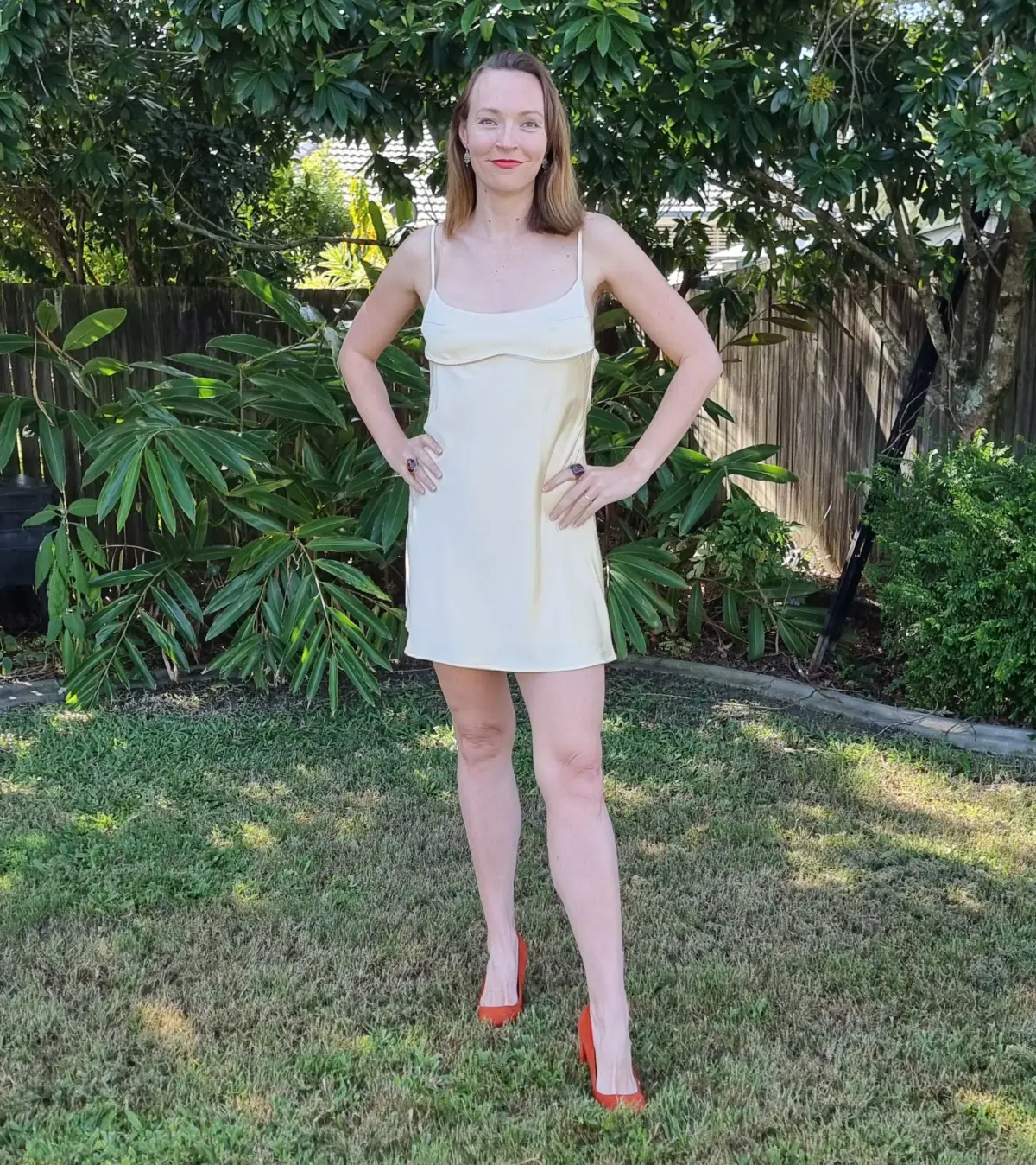 Dissh Greta Satin Mini Dress in Soft Yellow Size 12 - Image 2