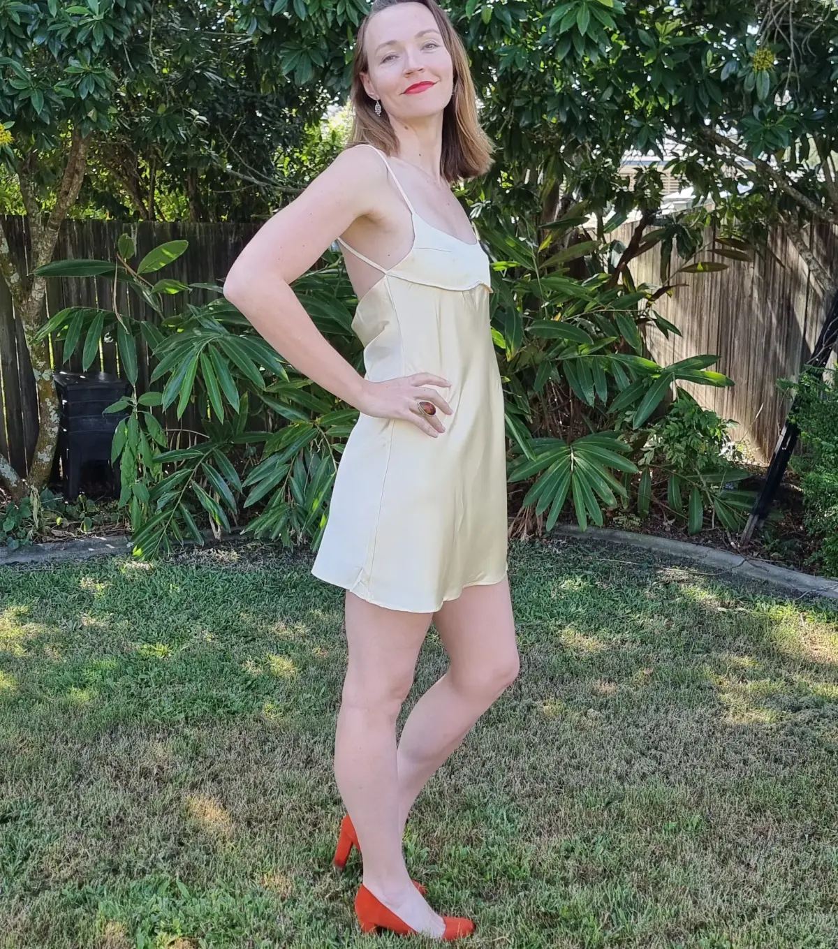 Dissh Greta Satin Mini Dress in Soft Yellow Size 14 - Image 1