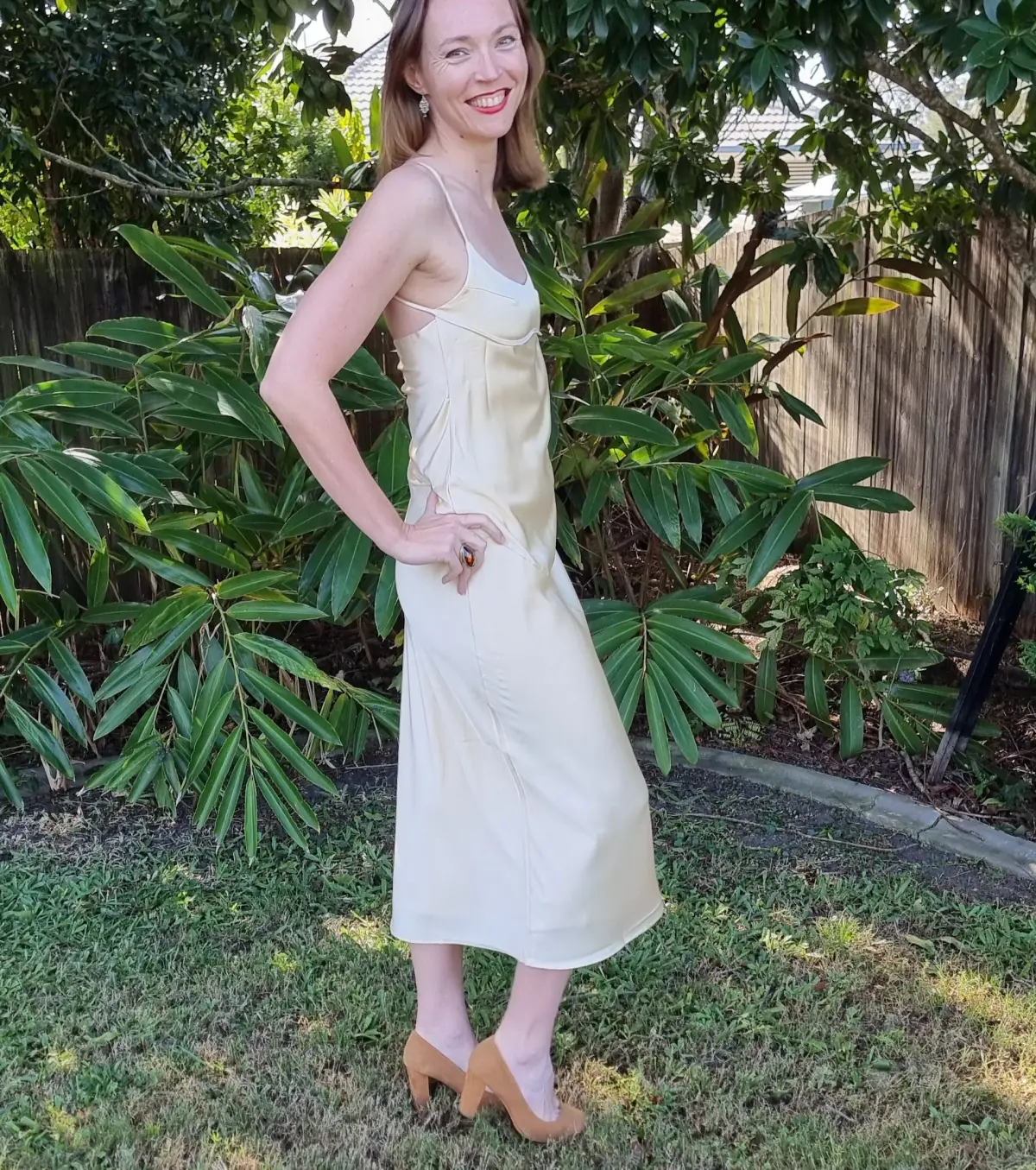 Dissh Greta Satin Midi Dress in Soft Yellow Size 10 - Image 2