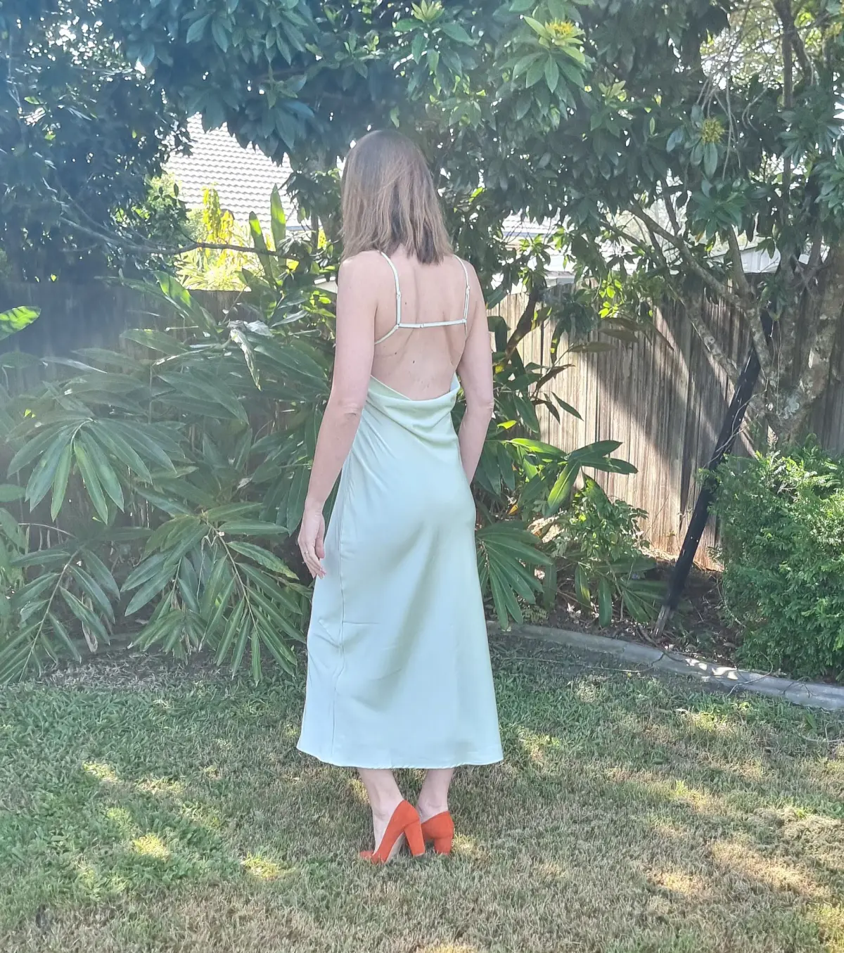 Dissh Greta Satin Midi Dress in Soft Green Size 12 - Image 3