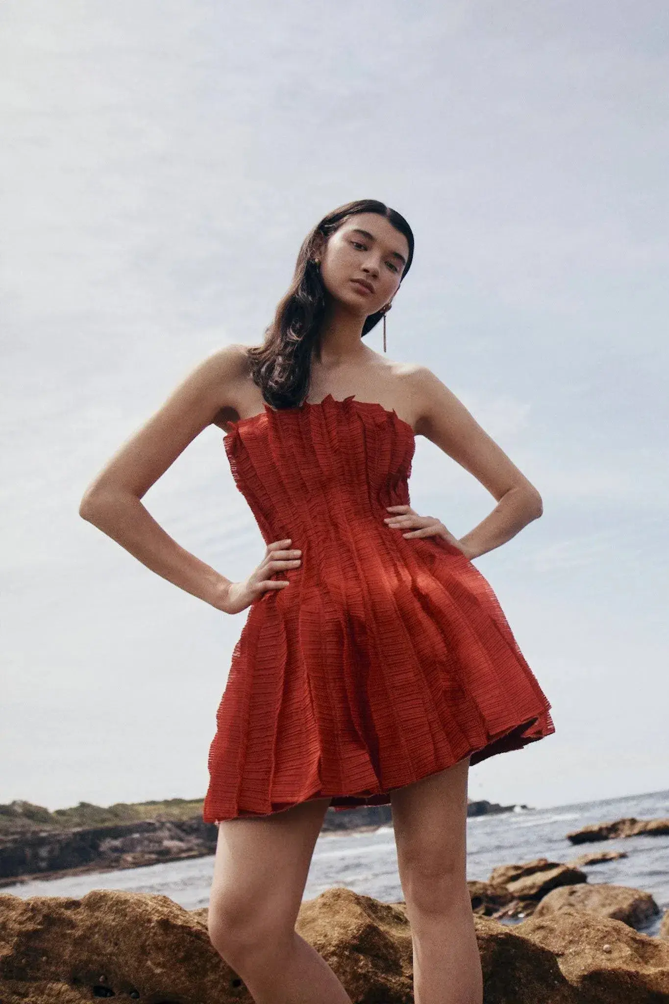 Aje Hybrid Sleeveless Mini Dress Red Size 6 - Image 3