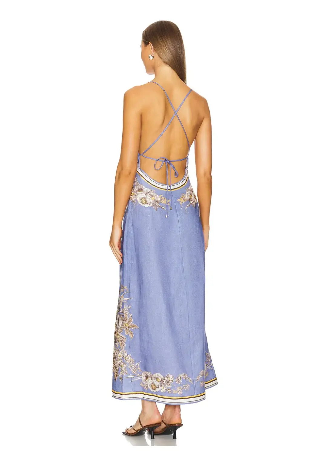 Zimmermann Ottie Slip Dress in Blue Floral Size 0 / Au 8 for rent on The Volte - main image