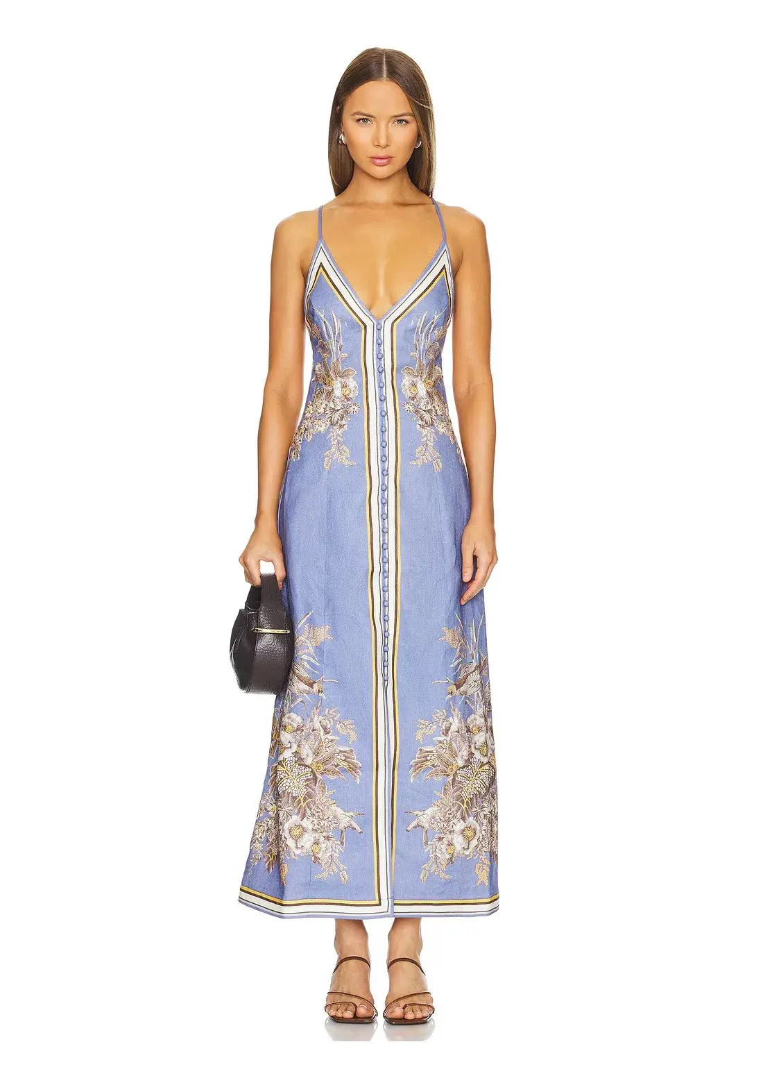 Zimmermann Ottie Slip Dress in Blue Floral Size 0 / Au 8 - Image 1