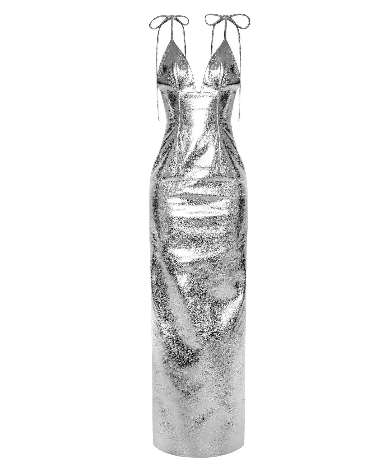 Lado Bokuchava Tower Dress Silver Size 10 - Image 2