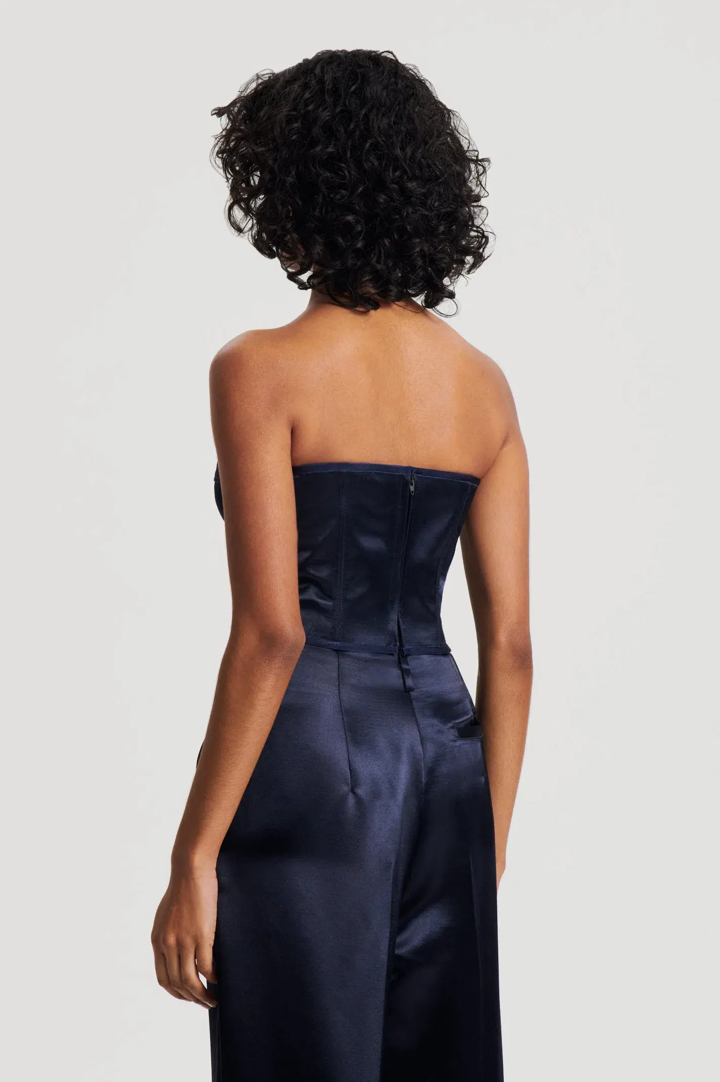 Scanlan Theodore French Satin Bustier Navy Size 6 - Image 5