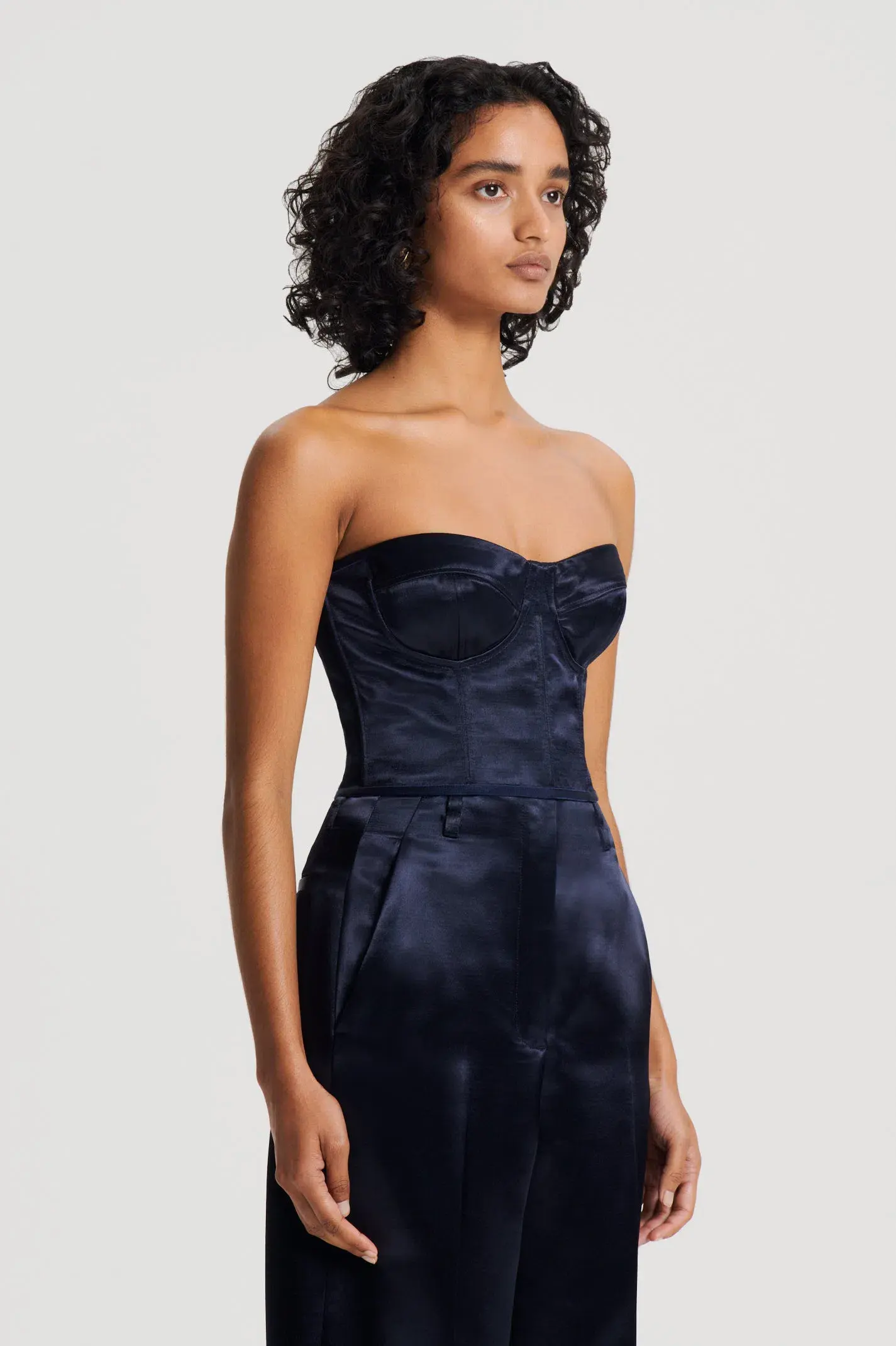 Scanlan Theodore French Satin Bustier Navy Size 6 - Image 2