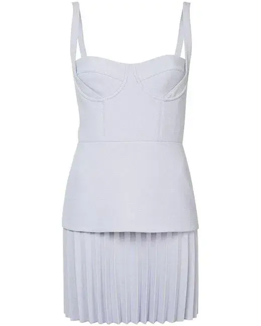 Dion Lee Bustier Pleated Mini Dress Pastel Purple Size 8 - Image 4