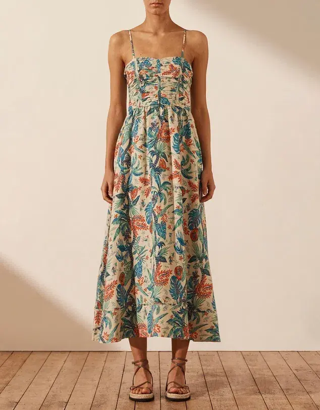 Shona Joy Mahalo Ruched Panel Midi Dress; size 12  - Image 1