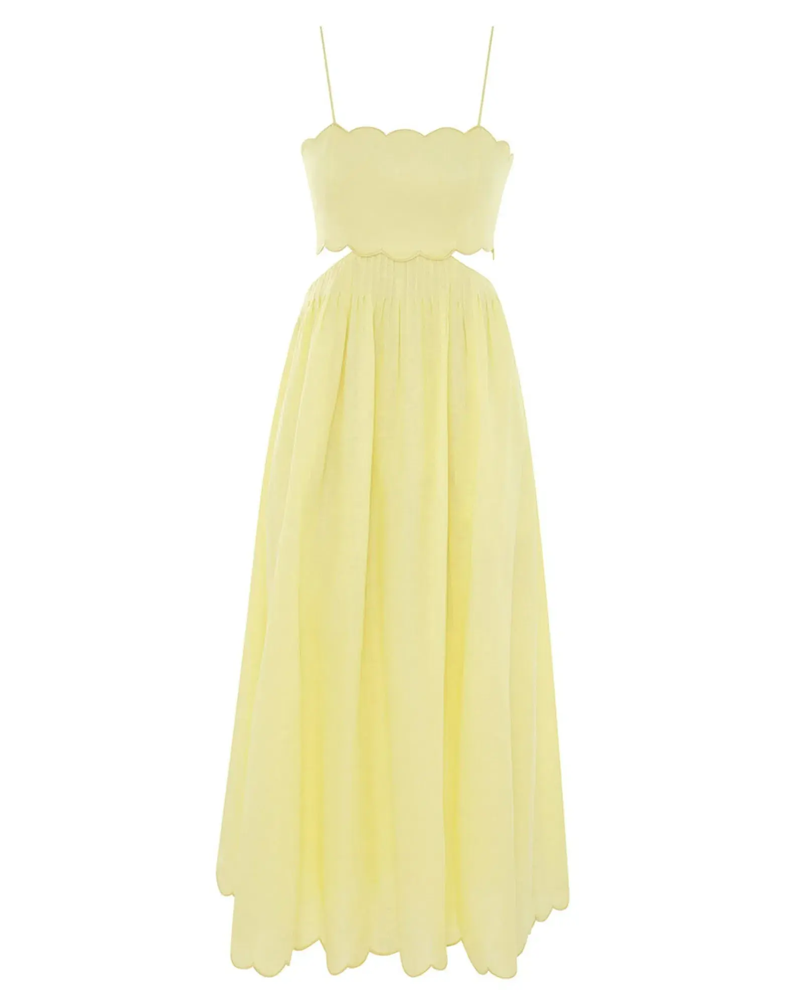 Zimmermann Halliday Scallop Midi Dress Yellow Size 1 / AU 10 - Image 3