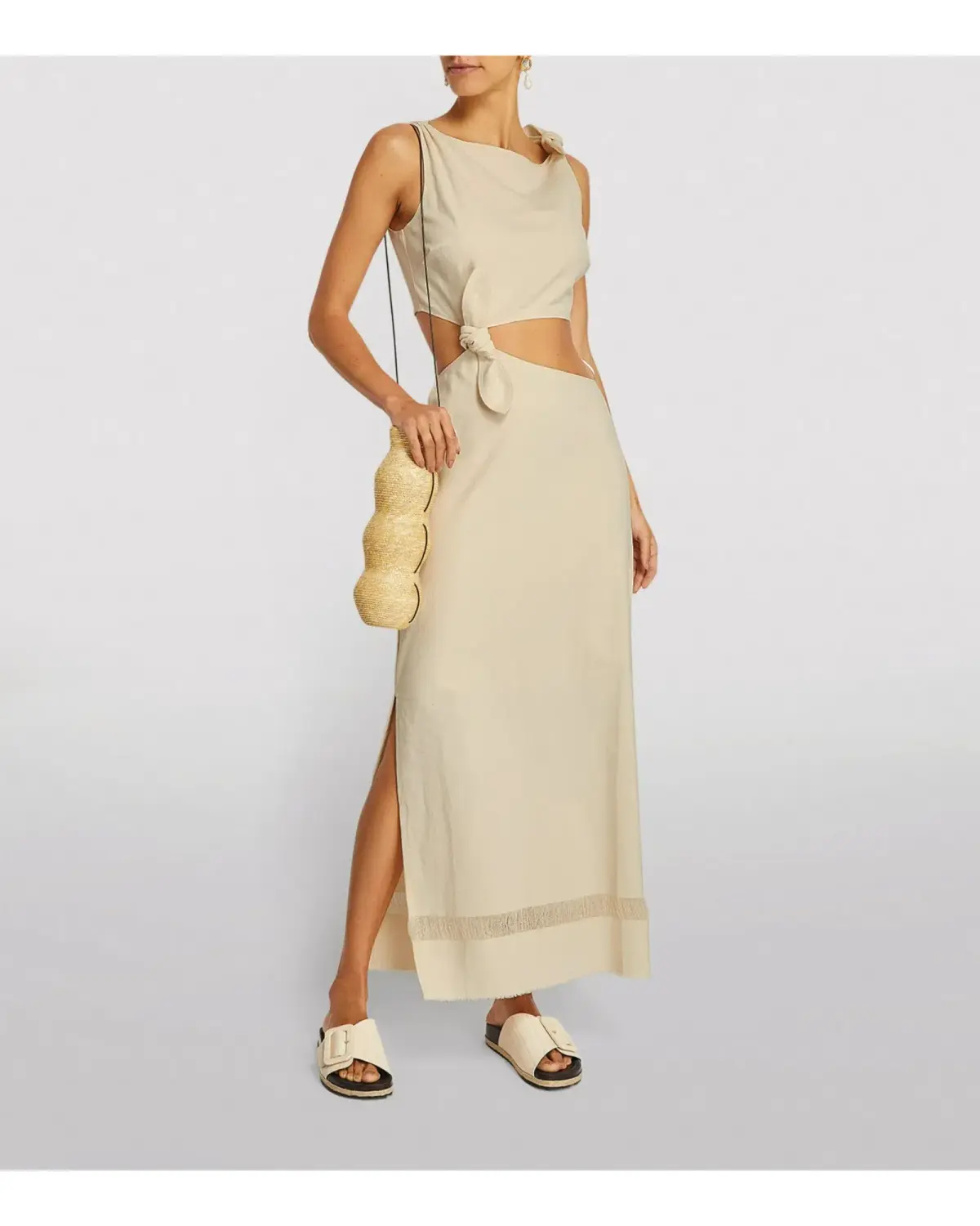 Sir The Label Marne Knot Dress Beige Size AU 6 - Image 1