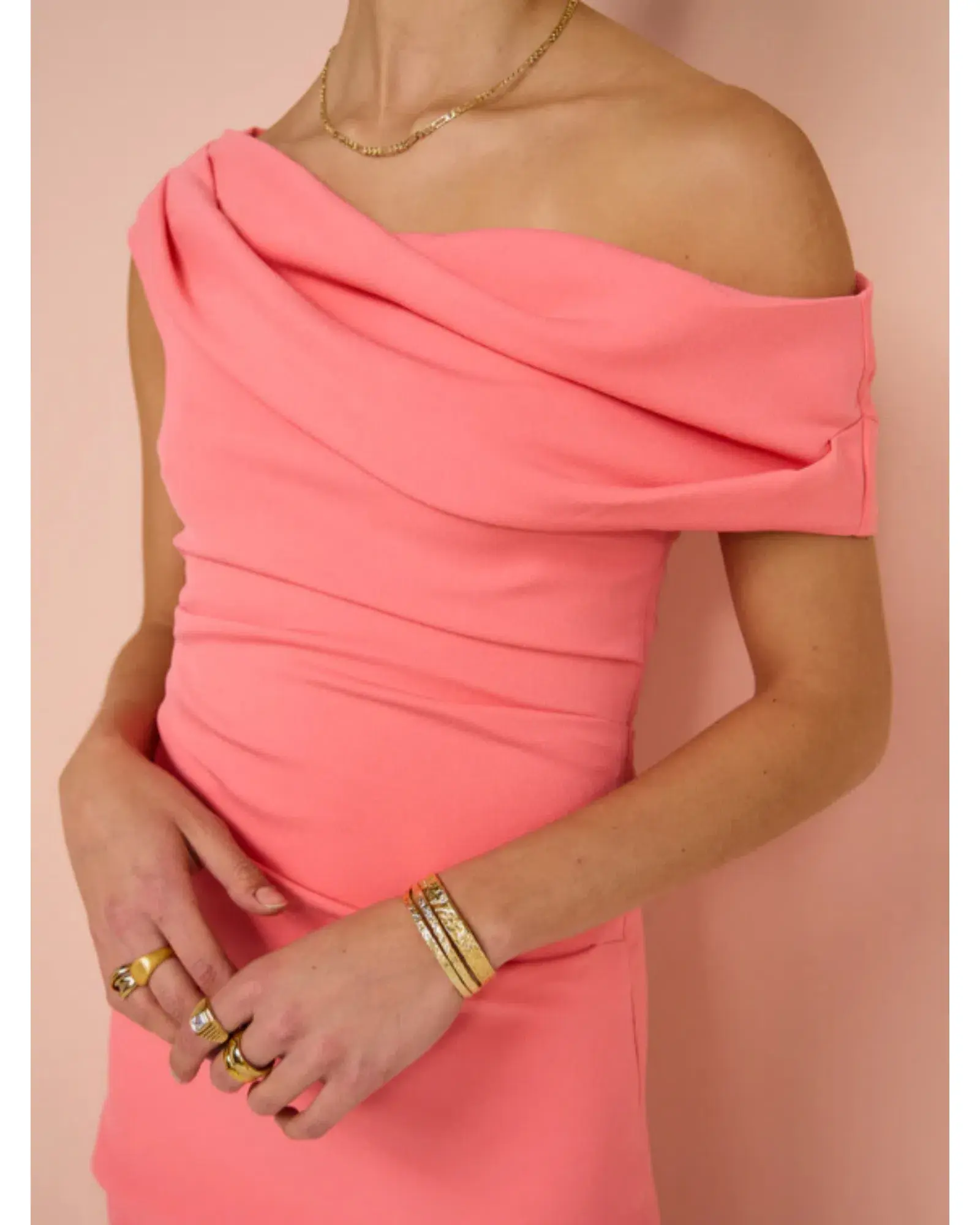 Sofia The Label Alexis Off Shoulder Gown Watermelon Size AU 8 - Image 2