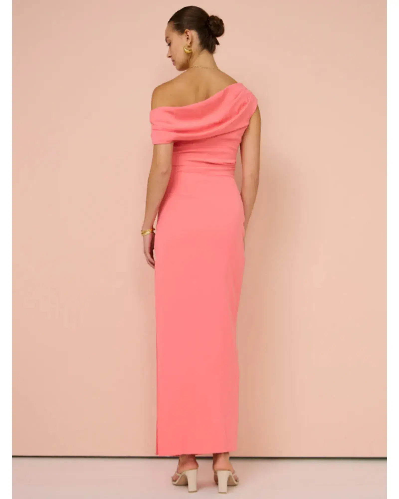 Sofia The Label Alexis Off Shoulder Gown Watermelon Size AU 8 - Image 4