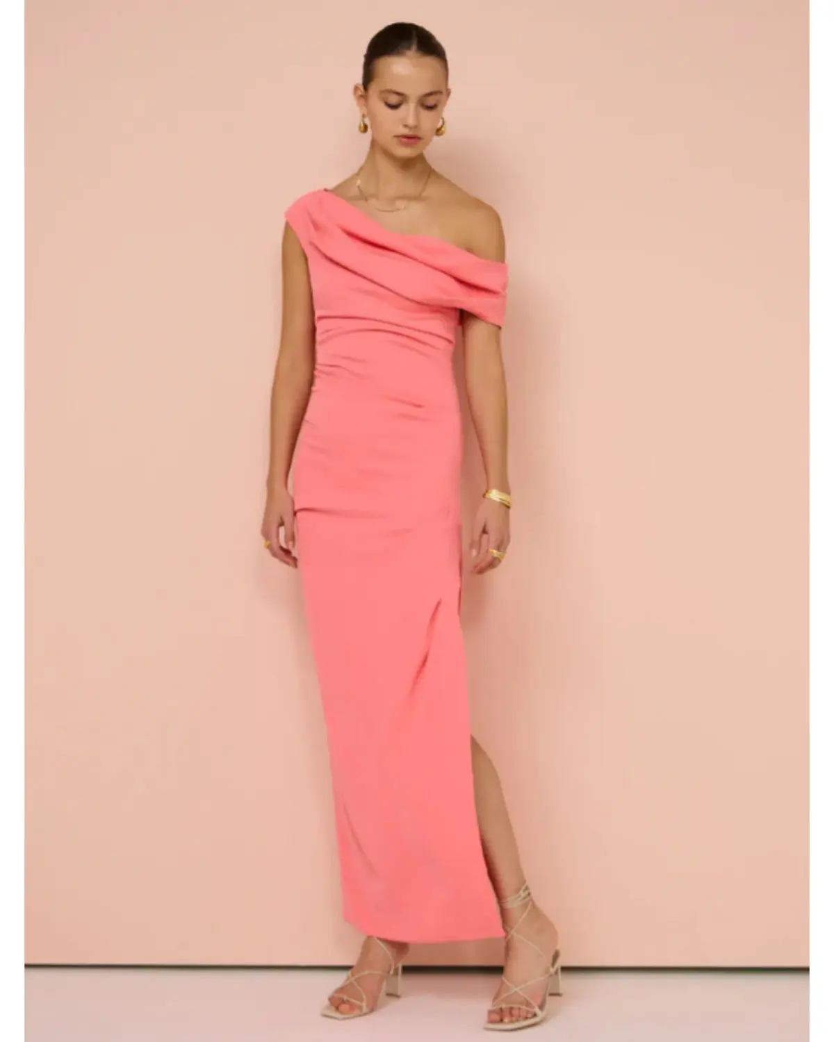 Sofia The Label Alexis Off Shoulder Gown Watermelon Size AU 8 - Image 3