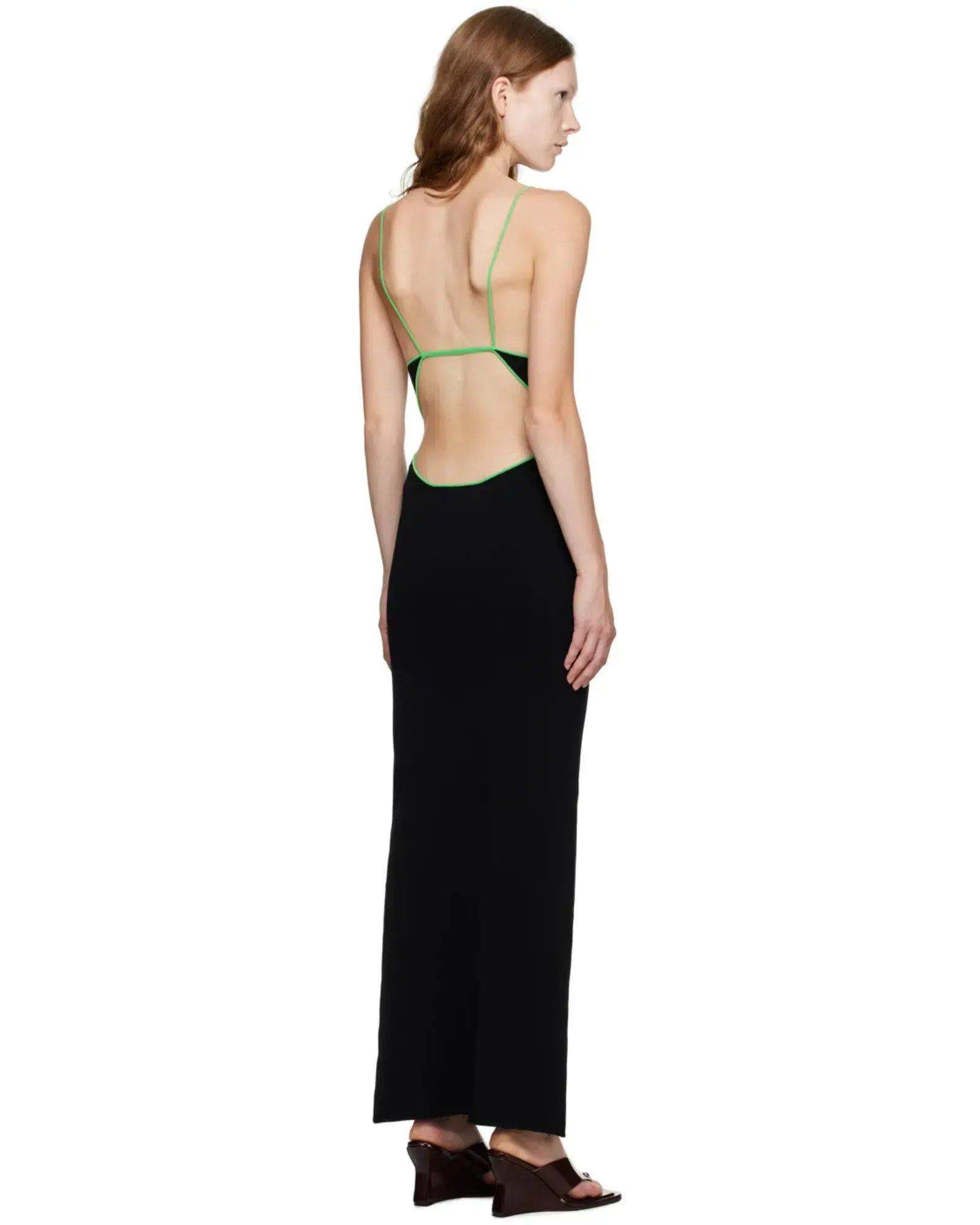 Paris Georgia Vita Maxi Dress Black/Green Size XS AU 6 - Image 3